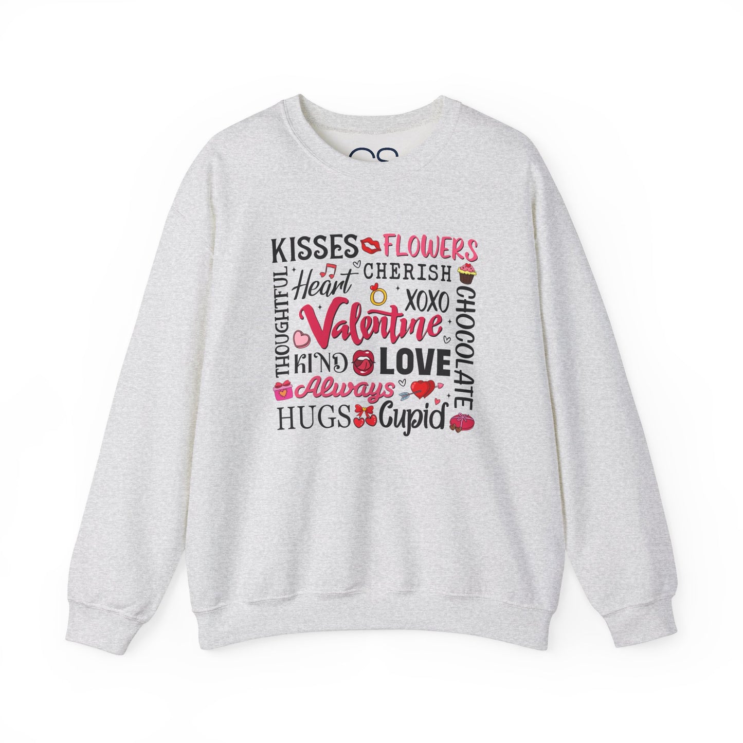 Valentine's Day Word Art Sweatshirt Crewneck Sweatshirt