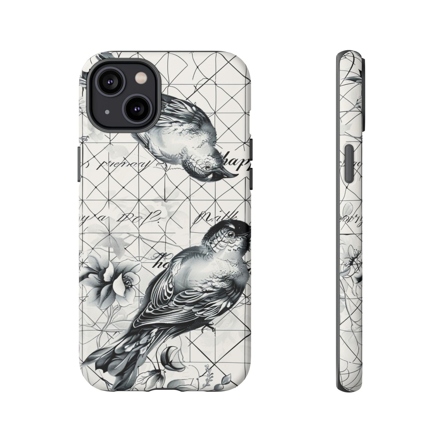 Monochrome Bird Elegance Durable Phone Case