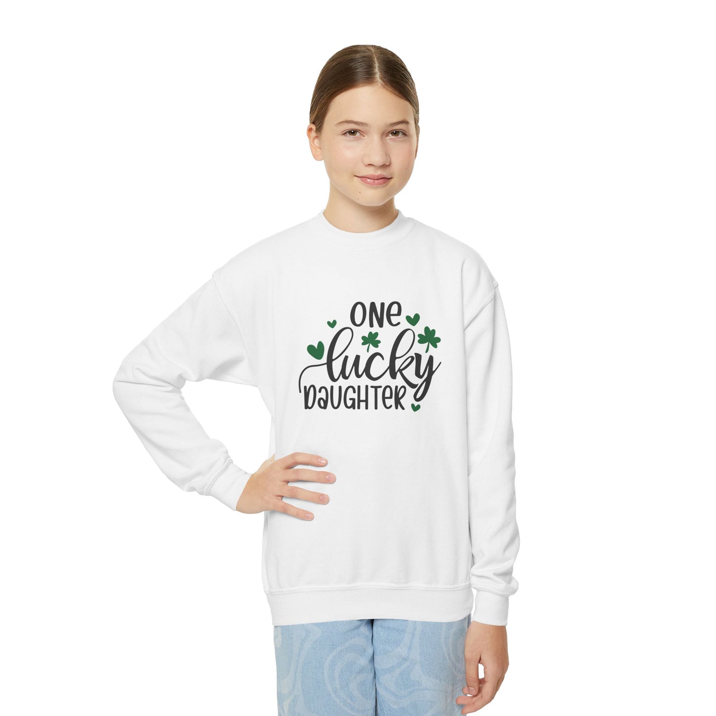 Personalized One Lucky Daughter St. Patrick's Day Kids Sweatshirt - With Bundle