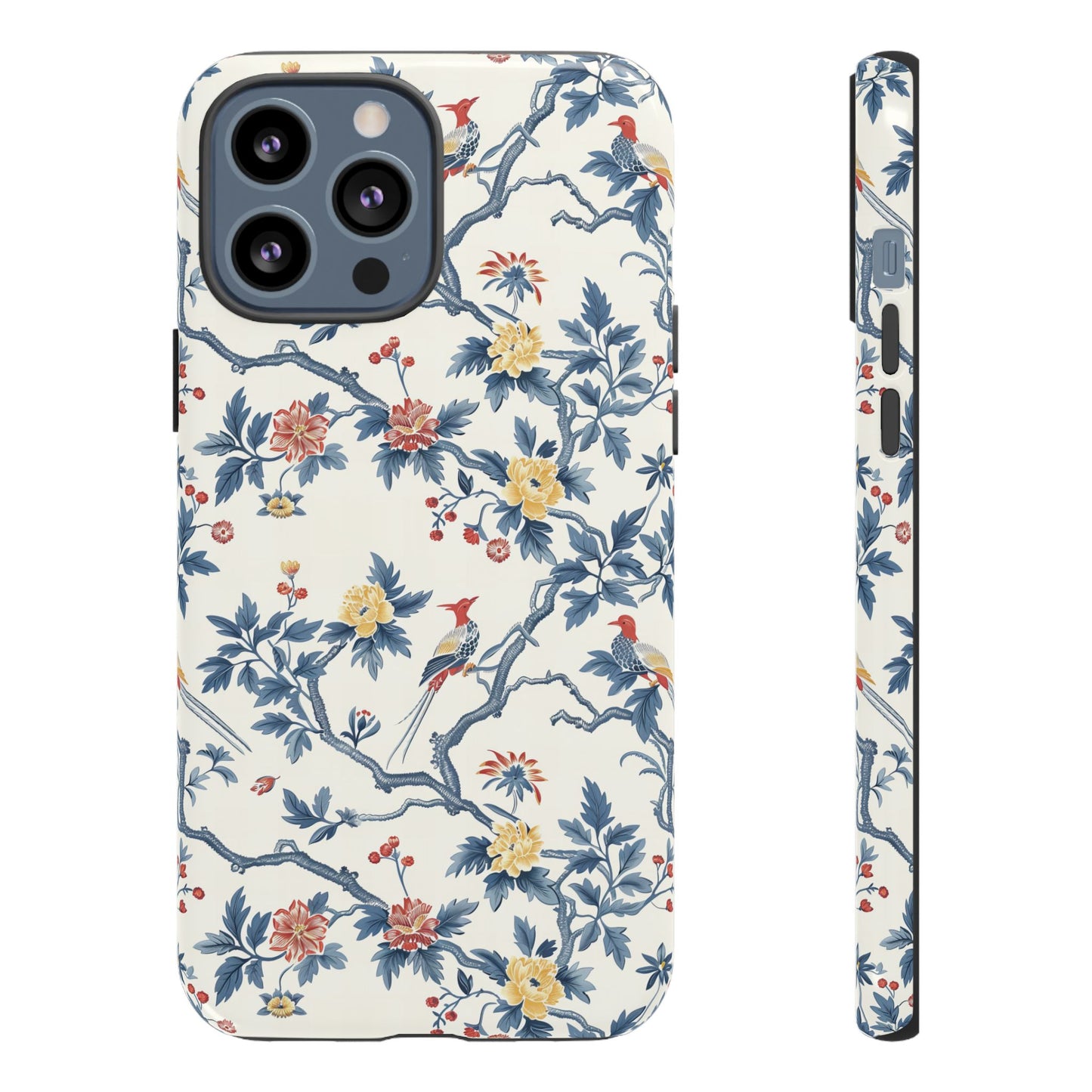 Elegant Chinoiserie-Patterned Protective Phone Case