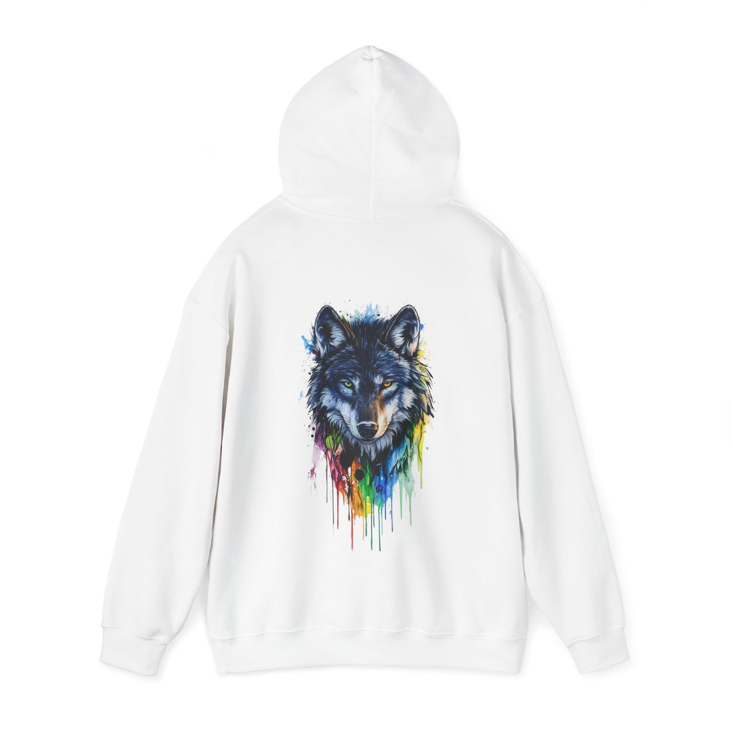 Vibrant Wolf Graphic Hooded Sweatshirt