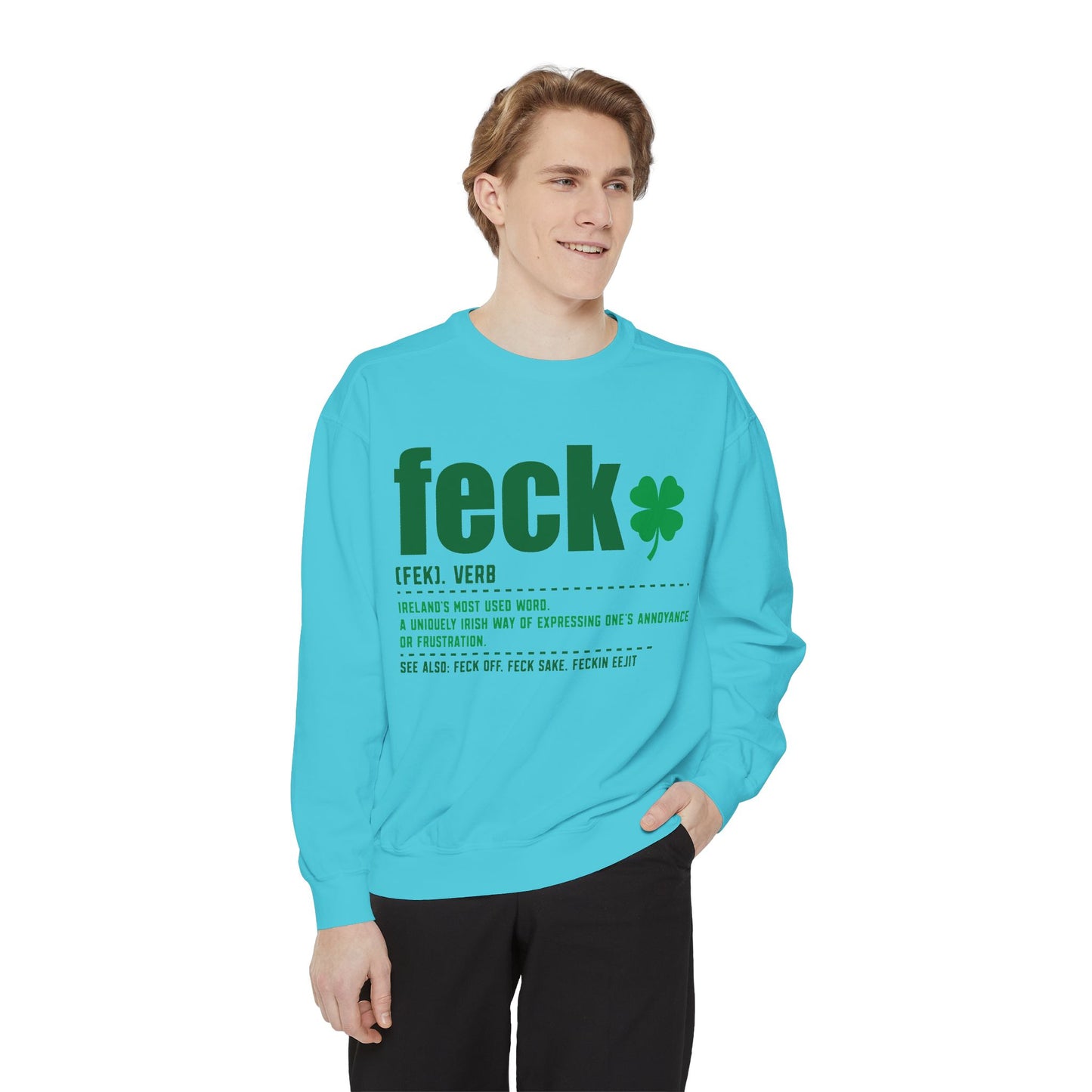 Lucky Shamrock Pullover Unisex Garment-Dyed Sweatshirt