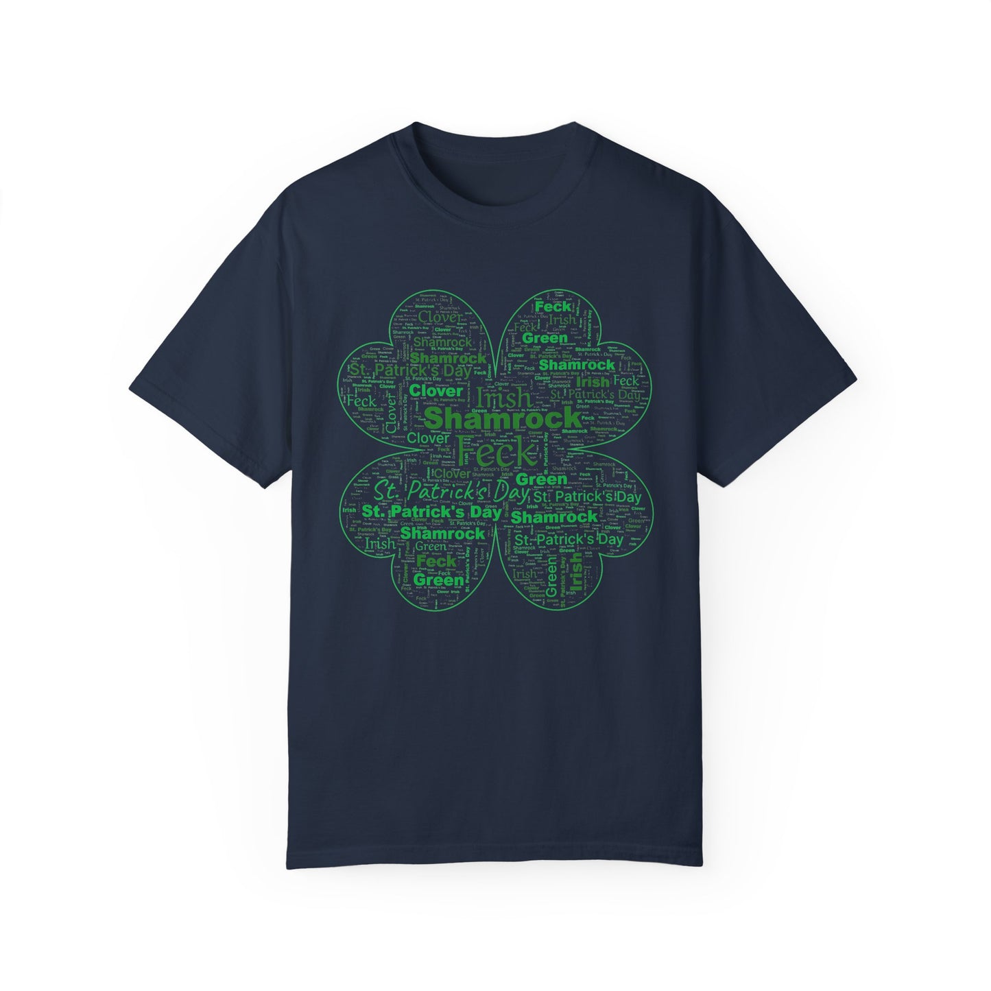 Irish Shamrock Clover Word Art T-Shirt