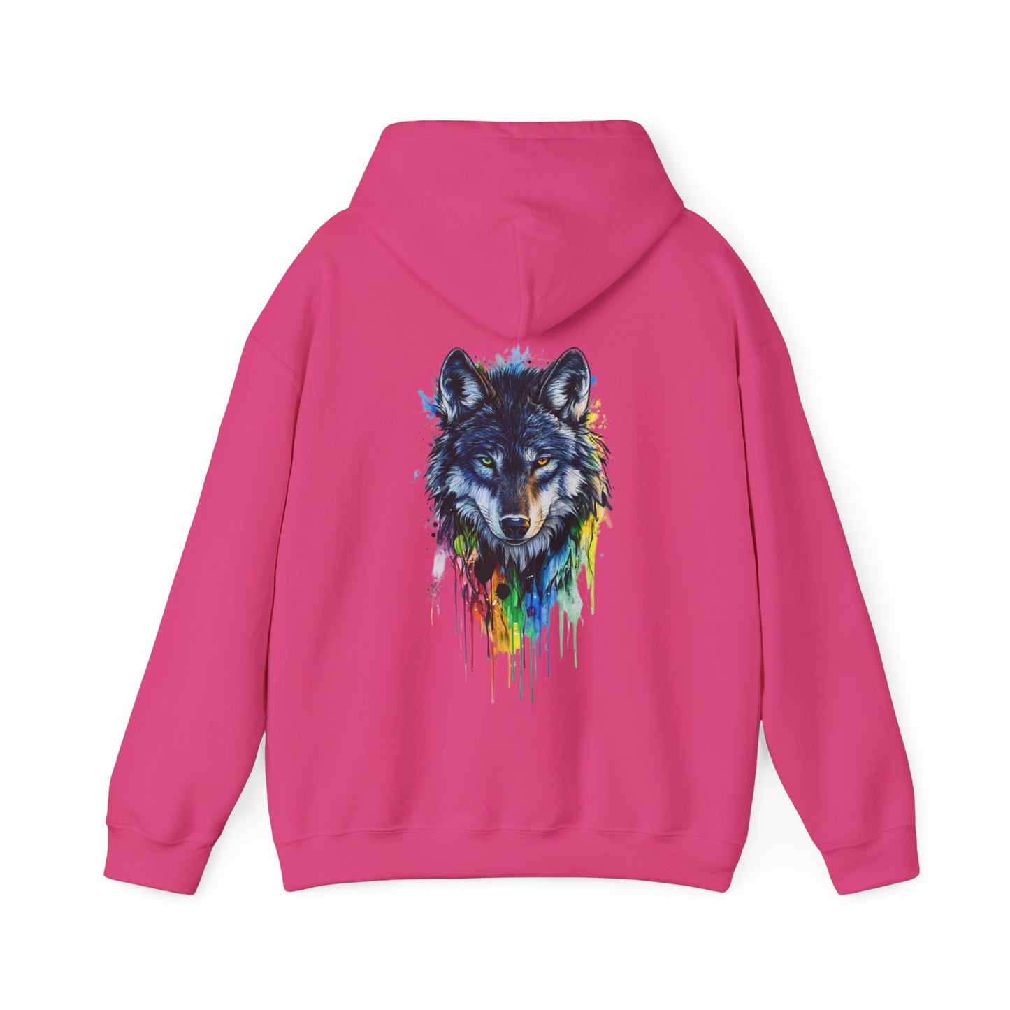Vibrant Wolf Graphic Hooded Sweatshirt