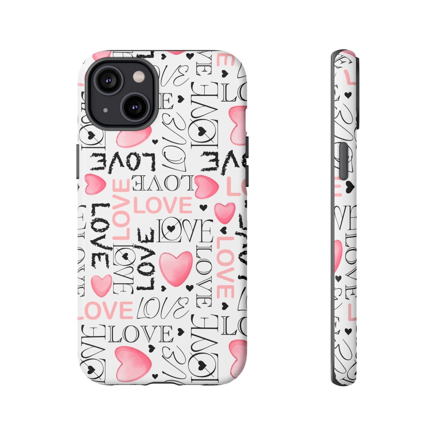 Love Typography-Themed Durable Phone Case