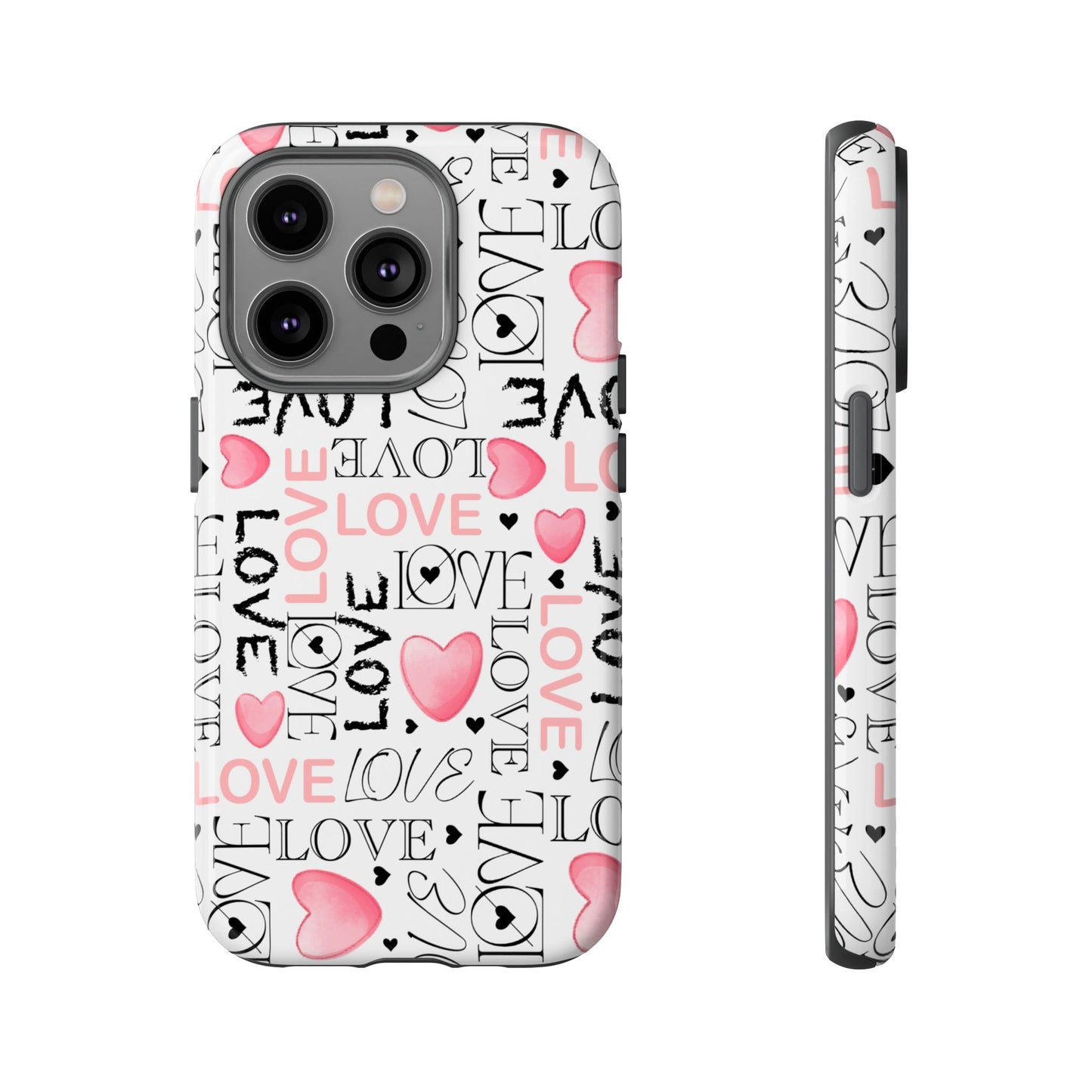 Love Typography-Themed Durable Phone Case