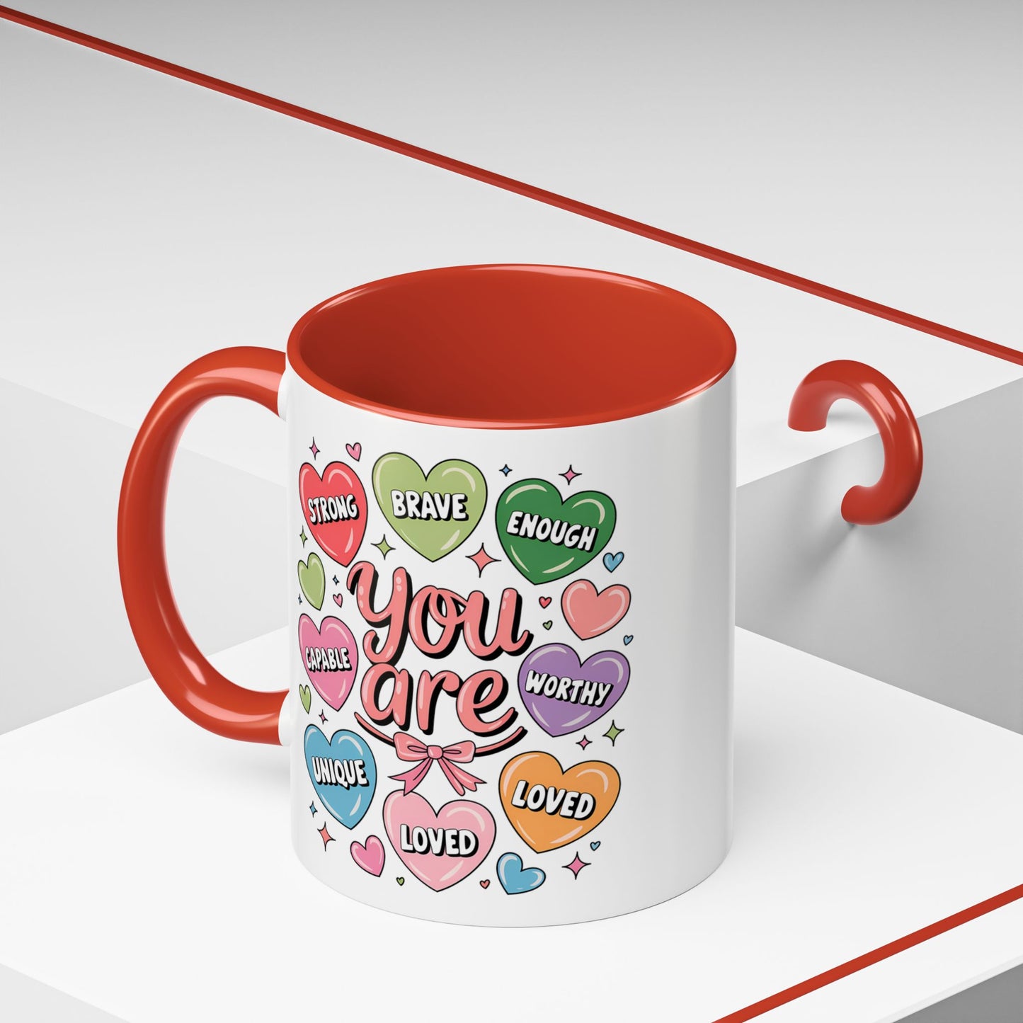 Custom "You Are Loved" Valentine's Day Color Mug with Personalized Name
