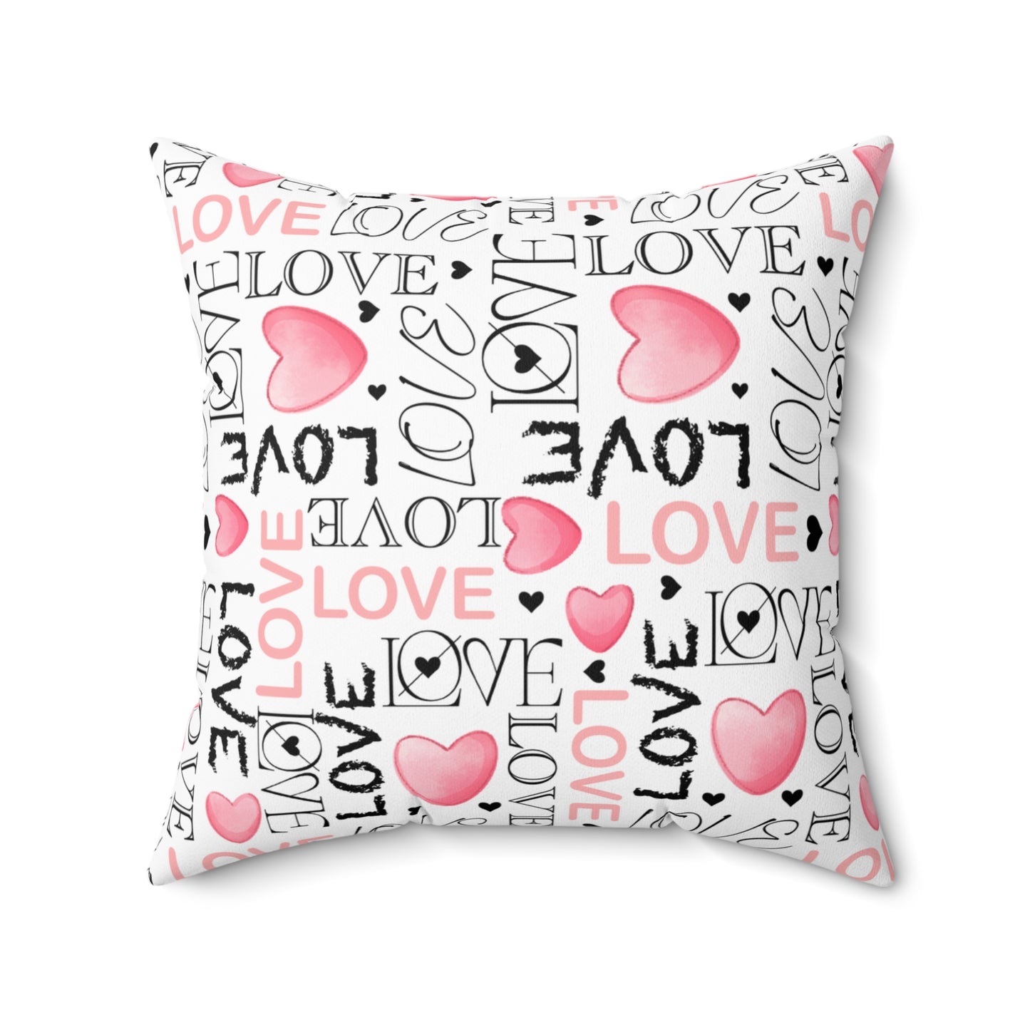 Romantic Love Letter Spun Polyester Square Pillow
