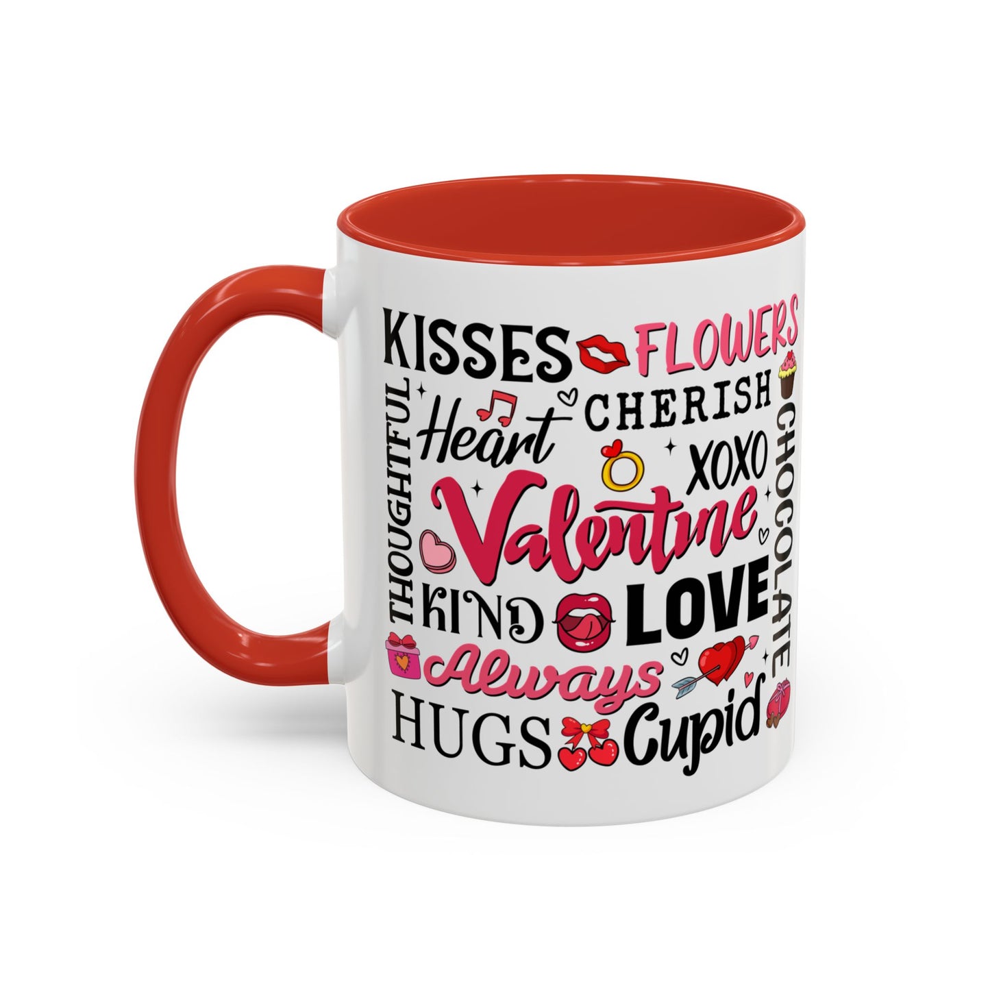 Valentine's Day Word Art Color Mug with Personalized Name
