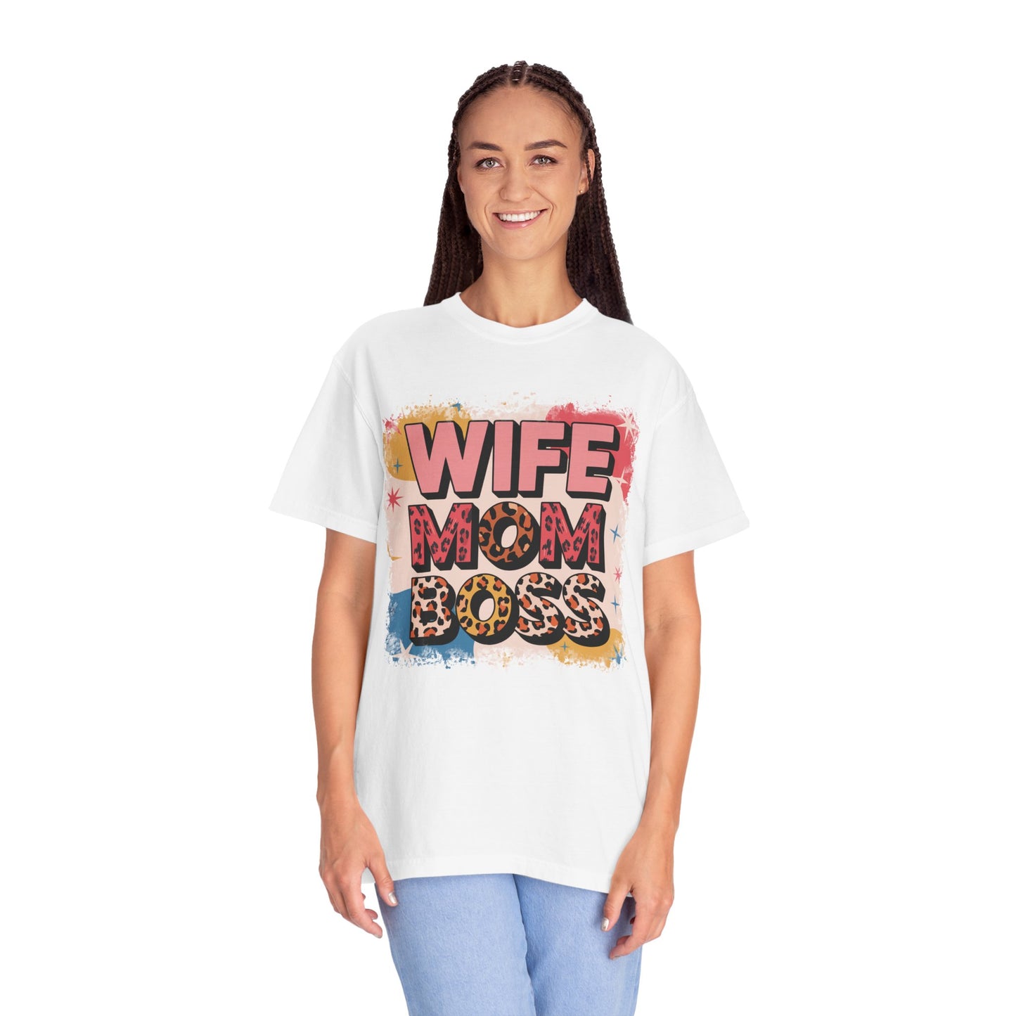 WIFE MOM BOSS Leopard Print T-Shirt