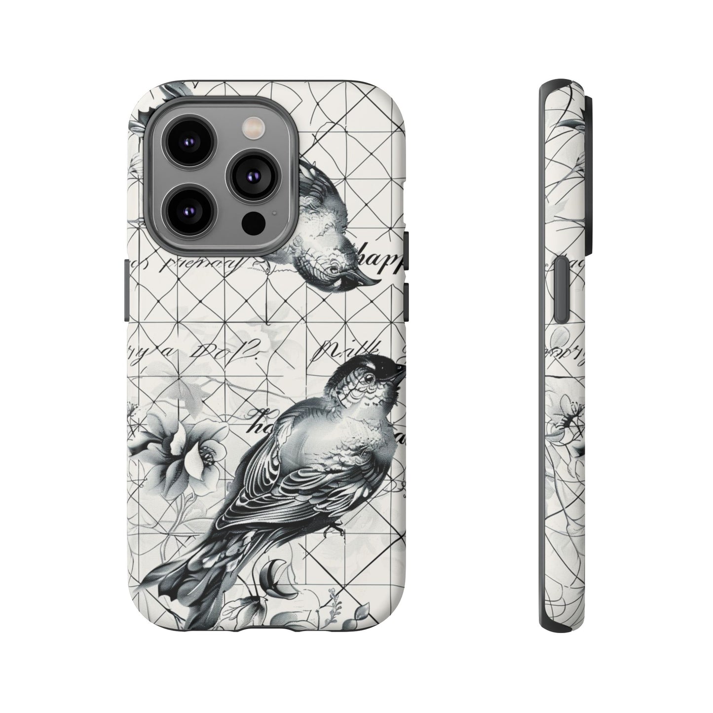 Monochrome Bird Elegance Durable Phone Case