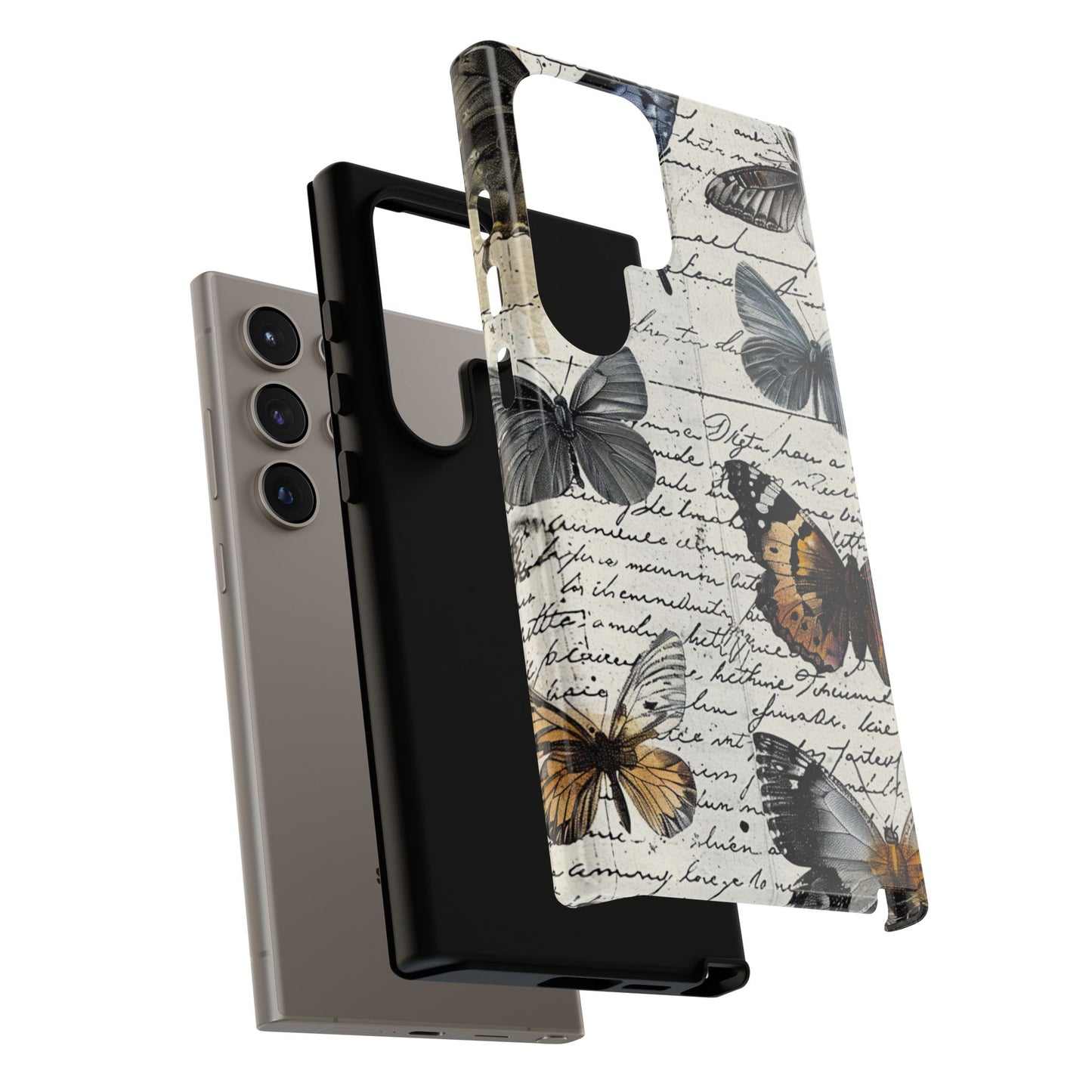 Vintage Butterfly Collage Durable Phone Case
