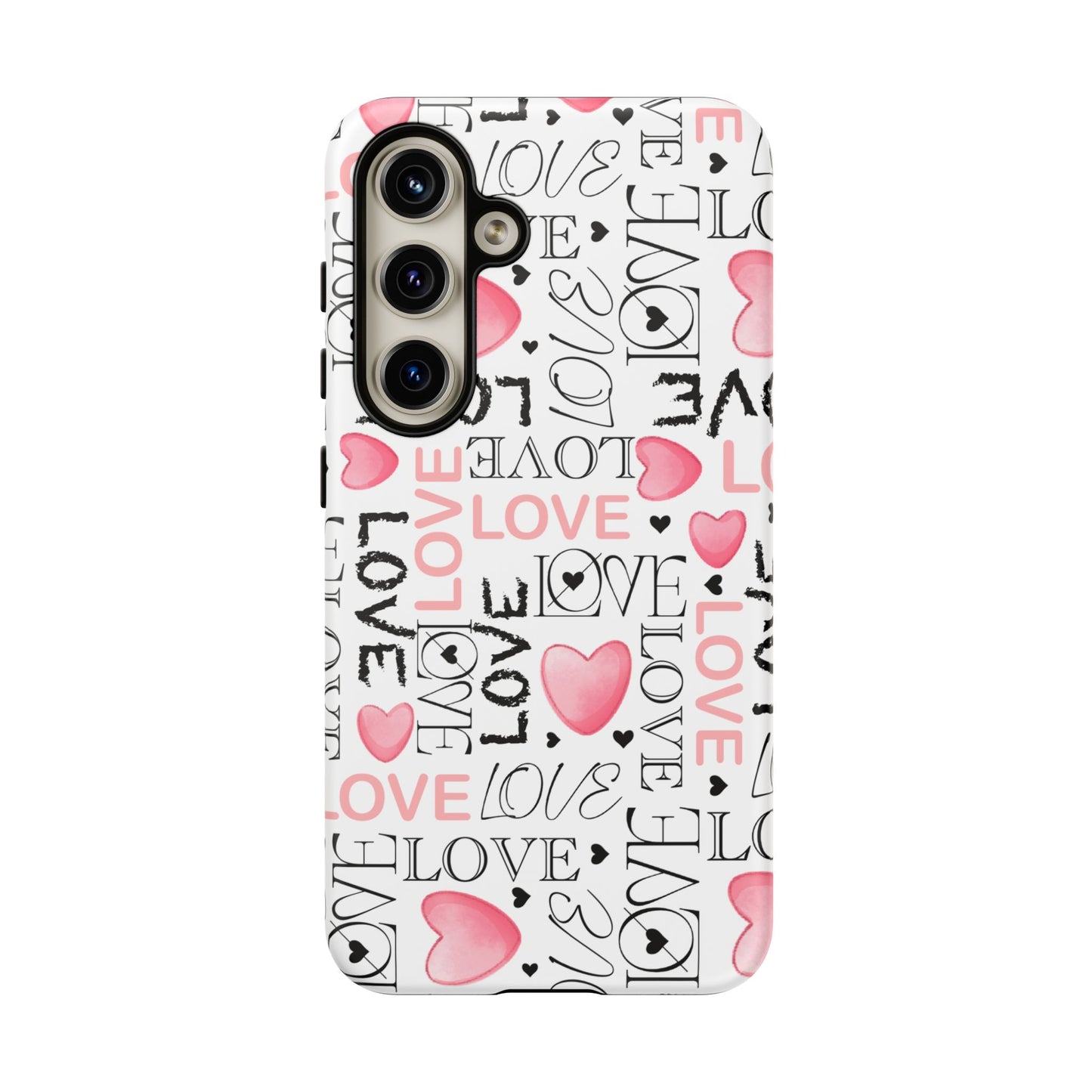 Love Typography-Themed Durable Phone Case
