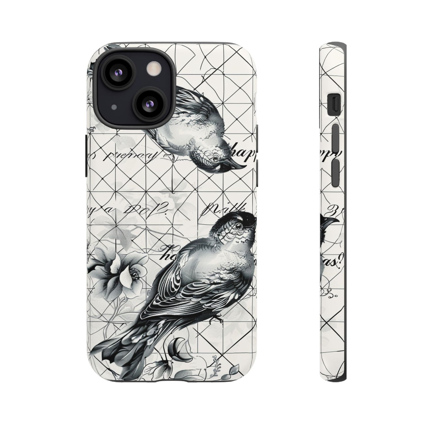 Monochrome Bird Elegance Durable Phone Case