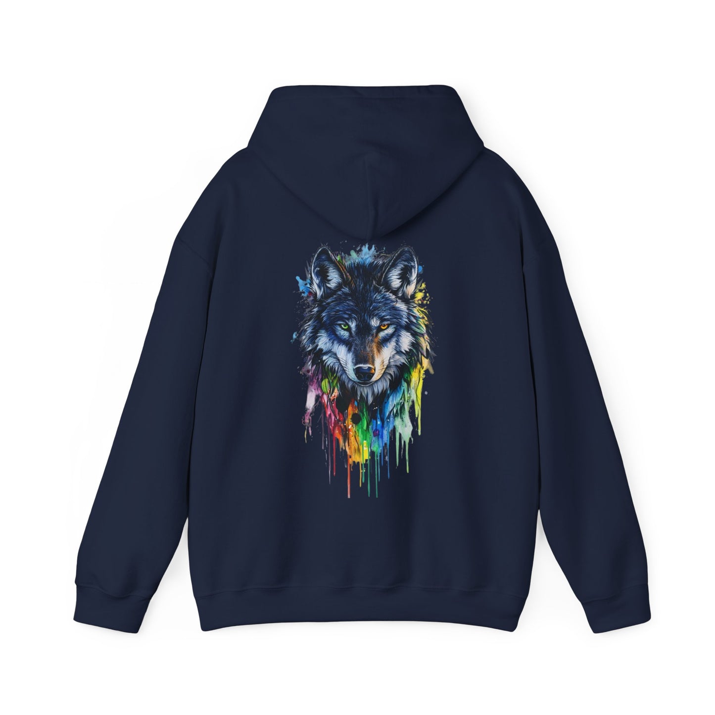 Vibrant Wolf Graphic Hooded Sweatshirt