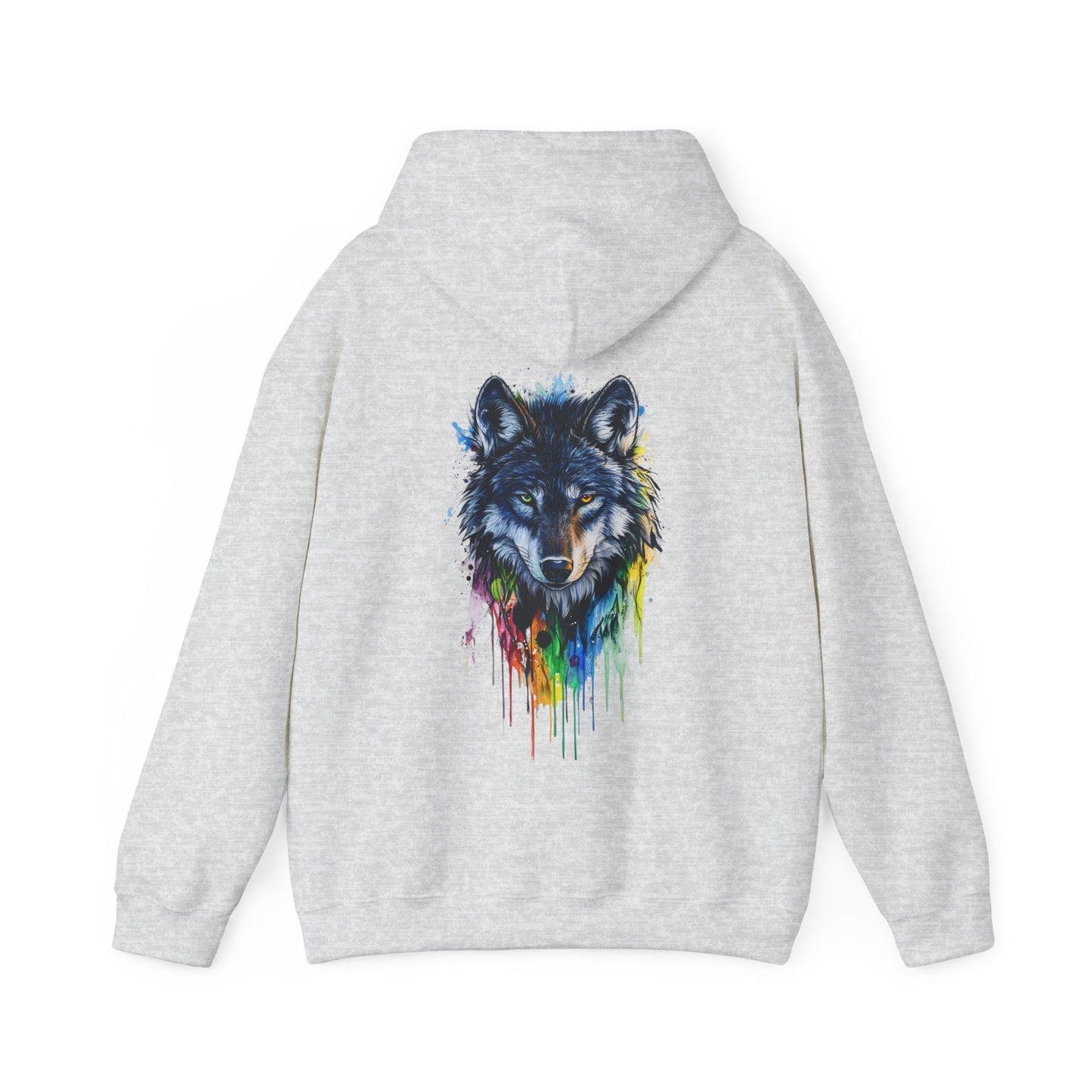 Vibrant Wolf Graphic Hooded Sweatshirt