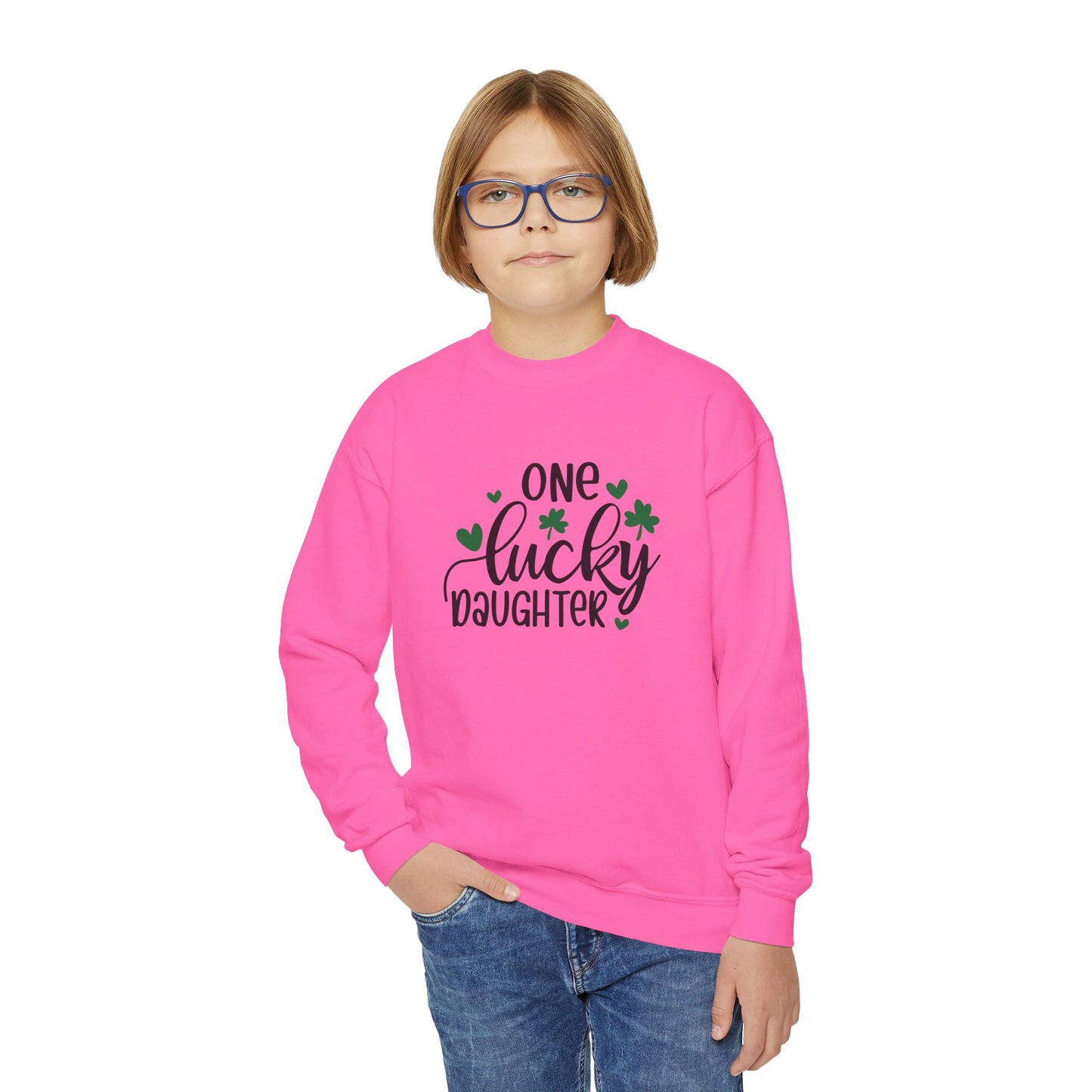 Personalized One Lucky Daughter St. Patrick's Day Kids Sweatshirt - With Bundle