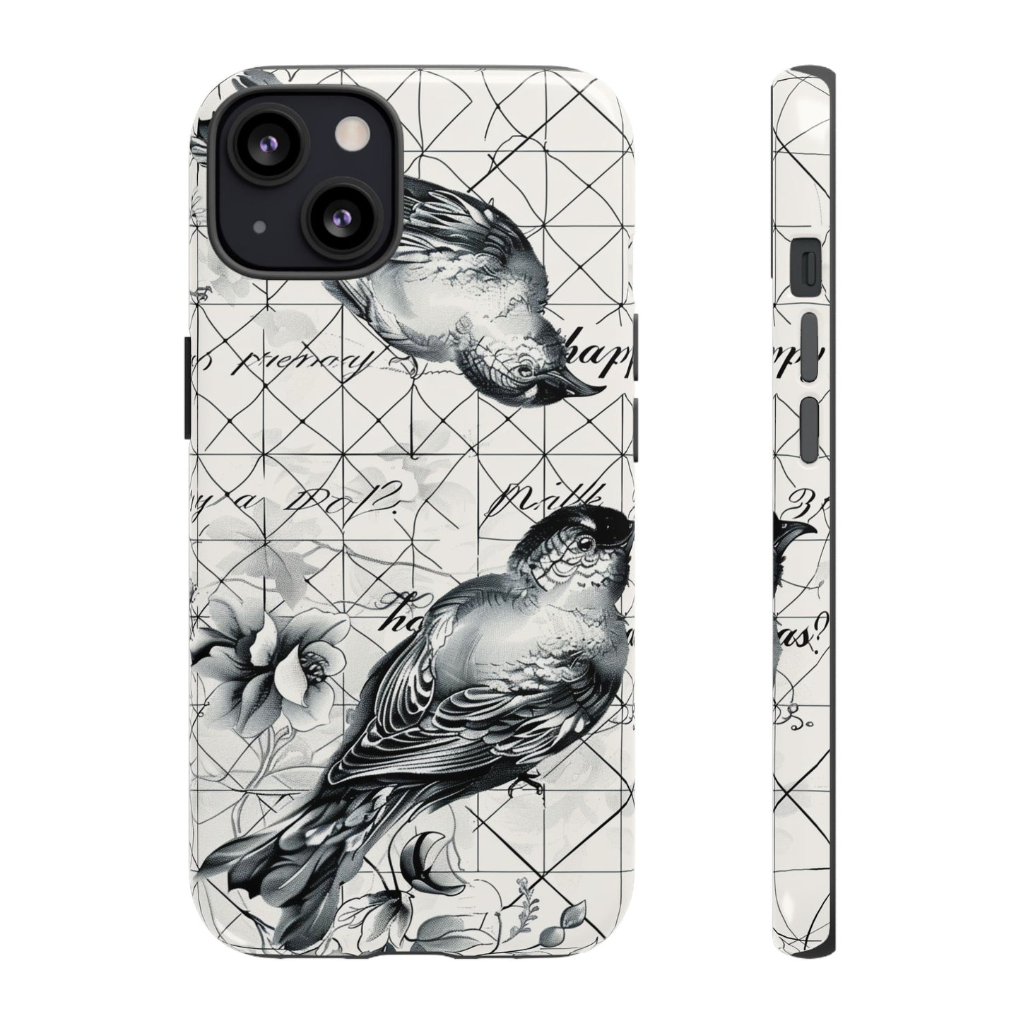 Monochrome Bird Elegance Durable Phone Case