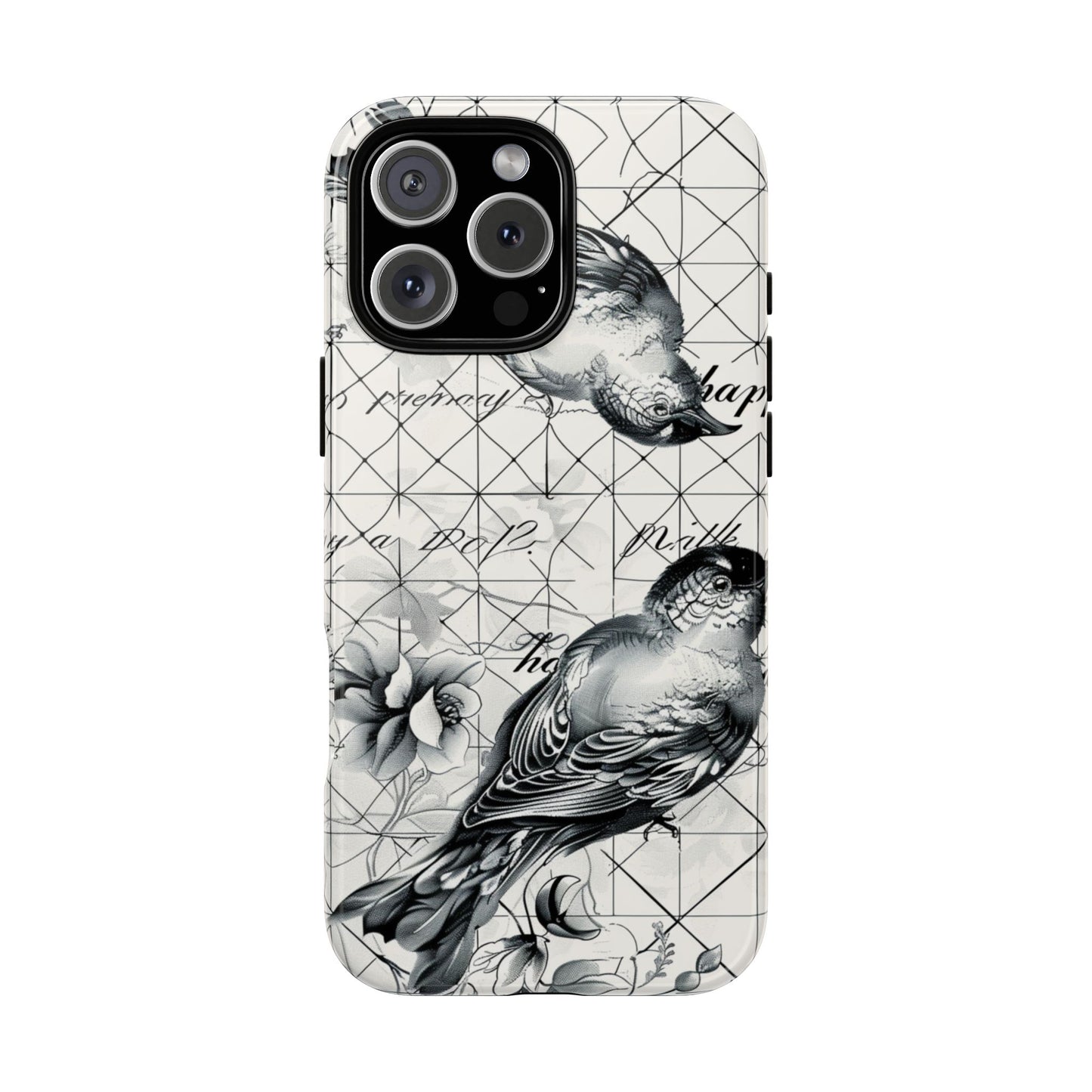 Monochrome Bird Elegance Durable Phone Case