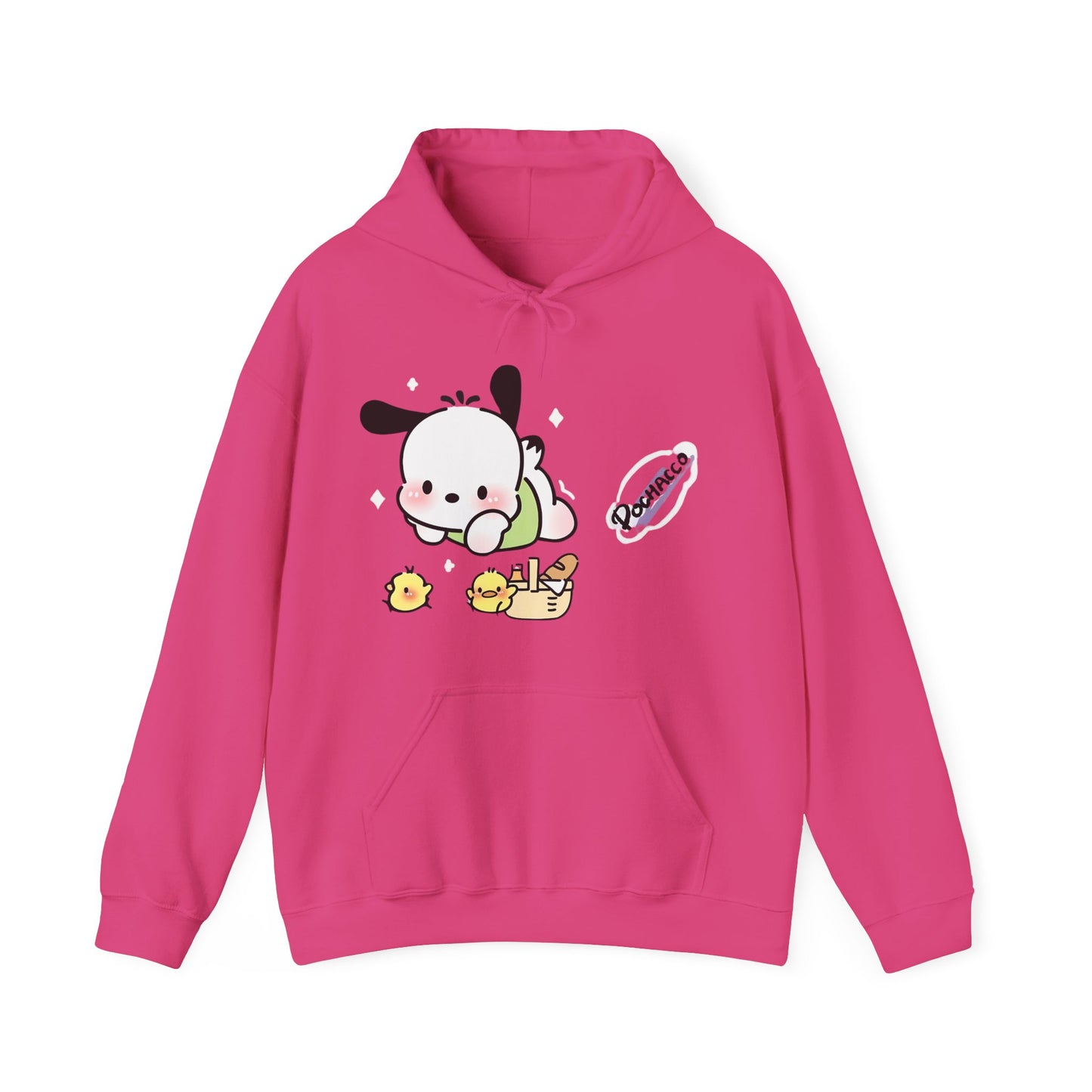 Unisex Heavy Blend Pochacco Hooded Sweatshirt – Adorable & Cozy Design for Fans