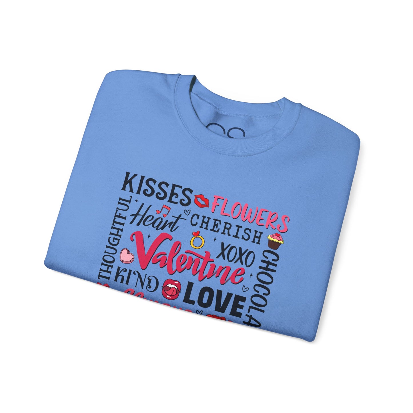 Valentine's Day Word Art Sweatshirt Crewneck Sweatshirt