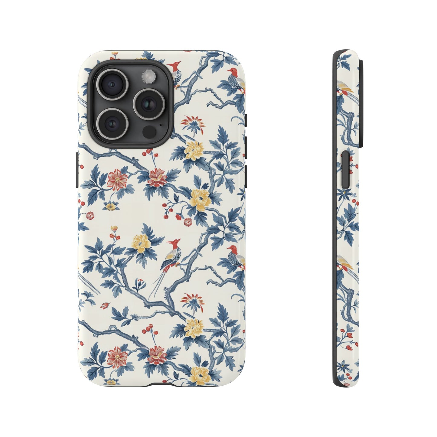 Elegant Chinoiserie-Patterned Protective Phone Case