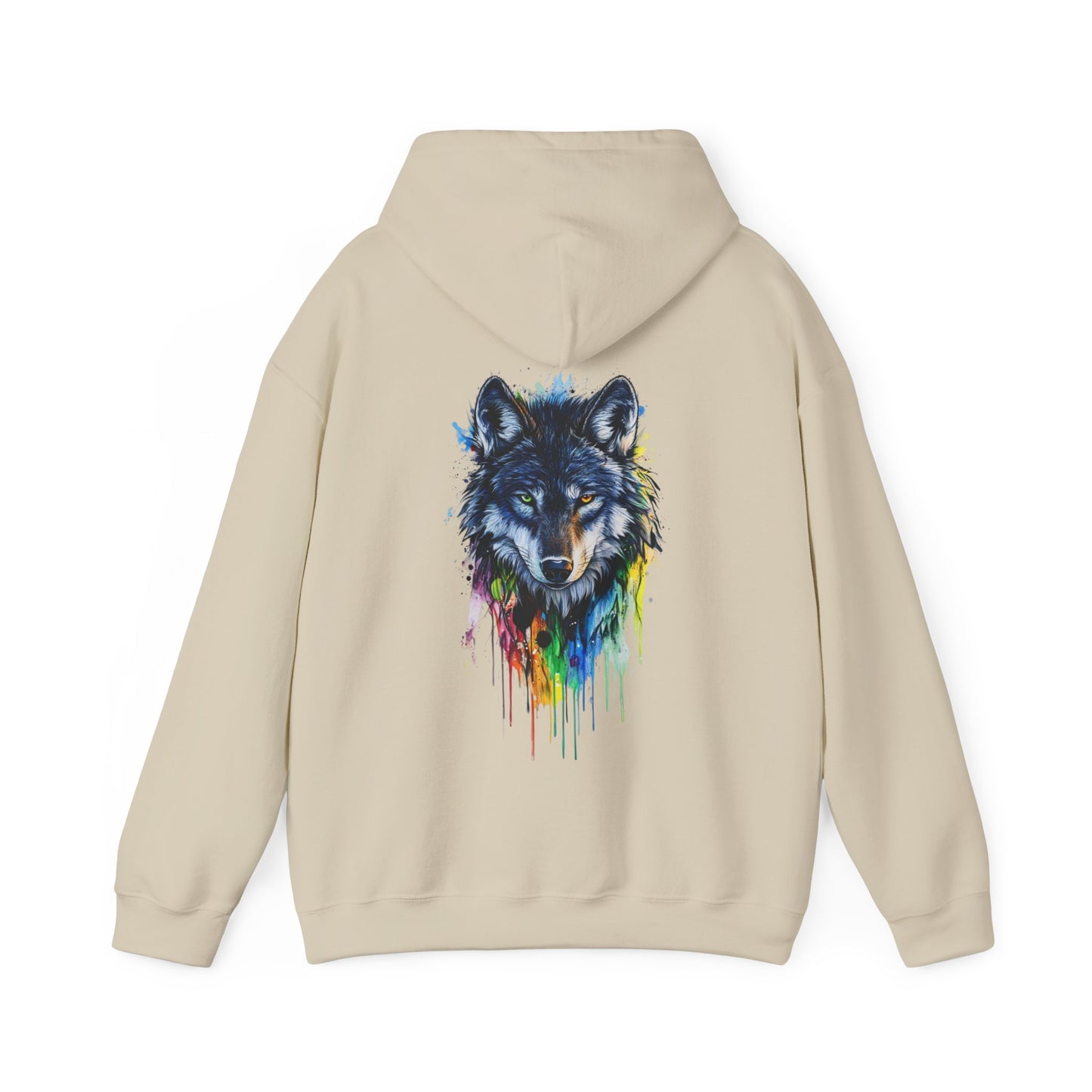 Vibrant Wolf Graphic Hooded Sweatshirt