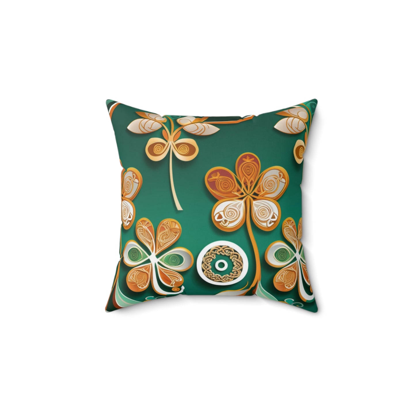 Golden Shamrock St. Patrick’s Day Pillow – Festive Irish Charm