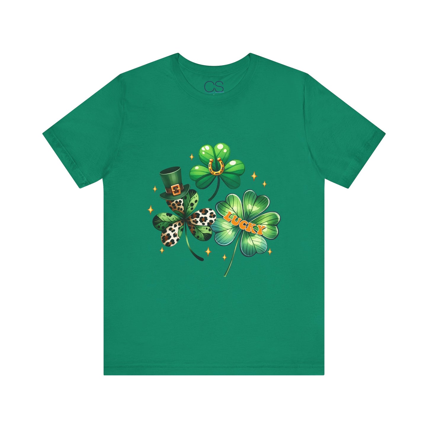 Shamrock Garden T-Shirt | Lucky Leopard Print Clover Tee | St. Patrick's Day Fashion Top
