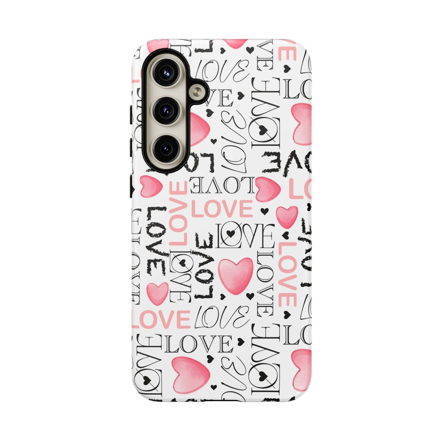 Love Typography-Themed Durable Phone Case
