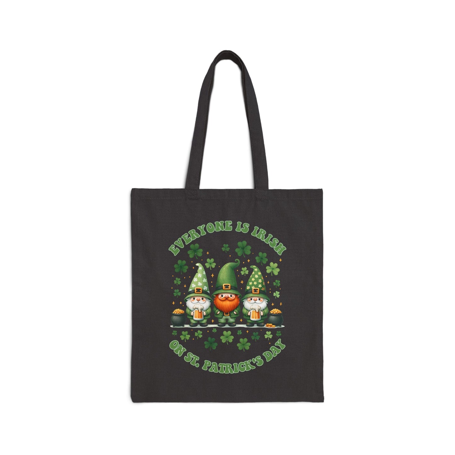 Everyone Is Irish Gnome Canvas Tote Bag