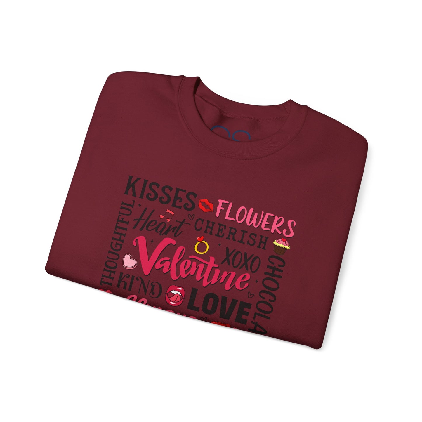 Valentine's Day Word Art Sweatshirt Crewneck Sweatshirt