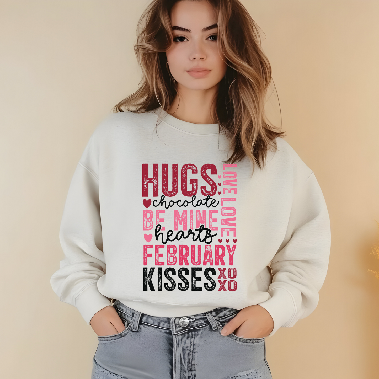 Cozy and Romantic Typography Crewneck Sweatshirt