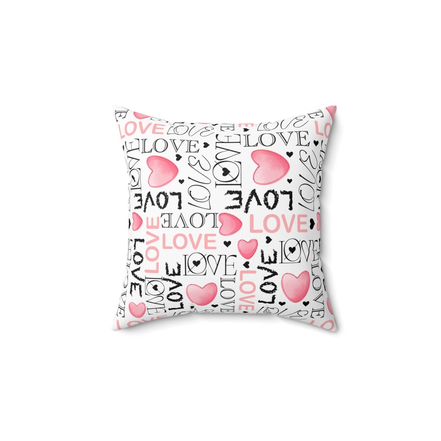 Romantic Love Letter Spun Polyester Square Pillow
