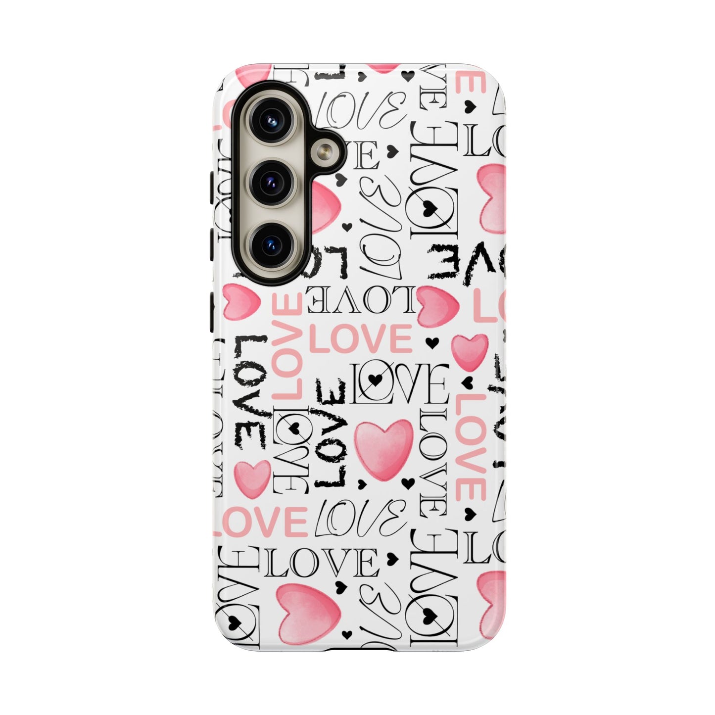 Love Typography-Themed Durable Phone Case