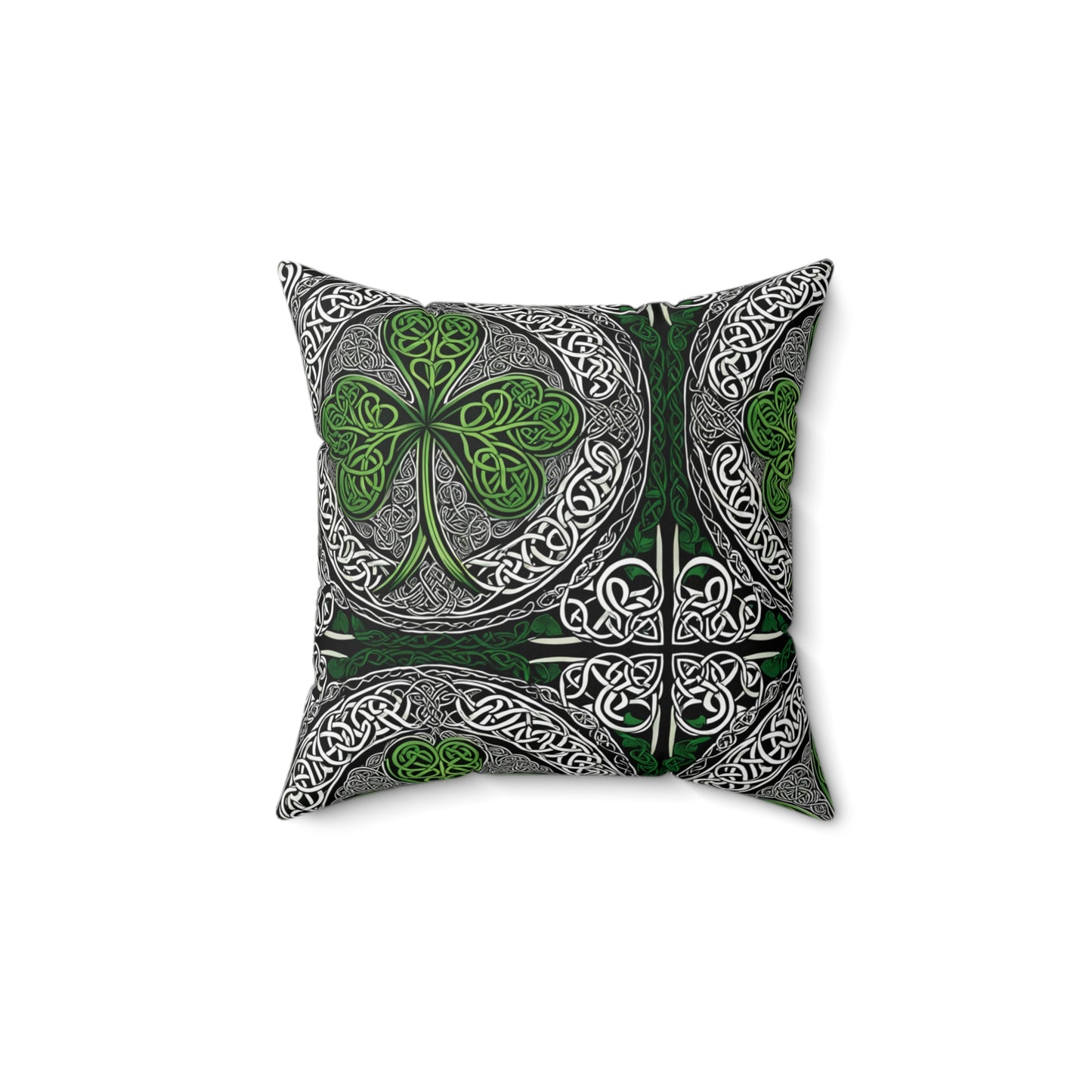 Celtic Shamrock Throw Pillow