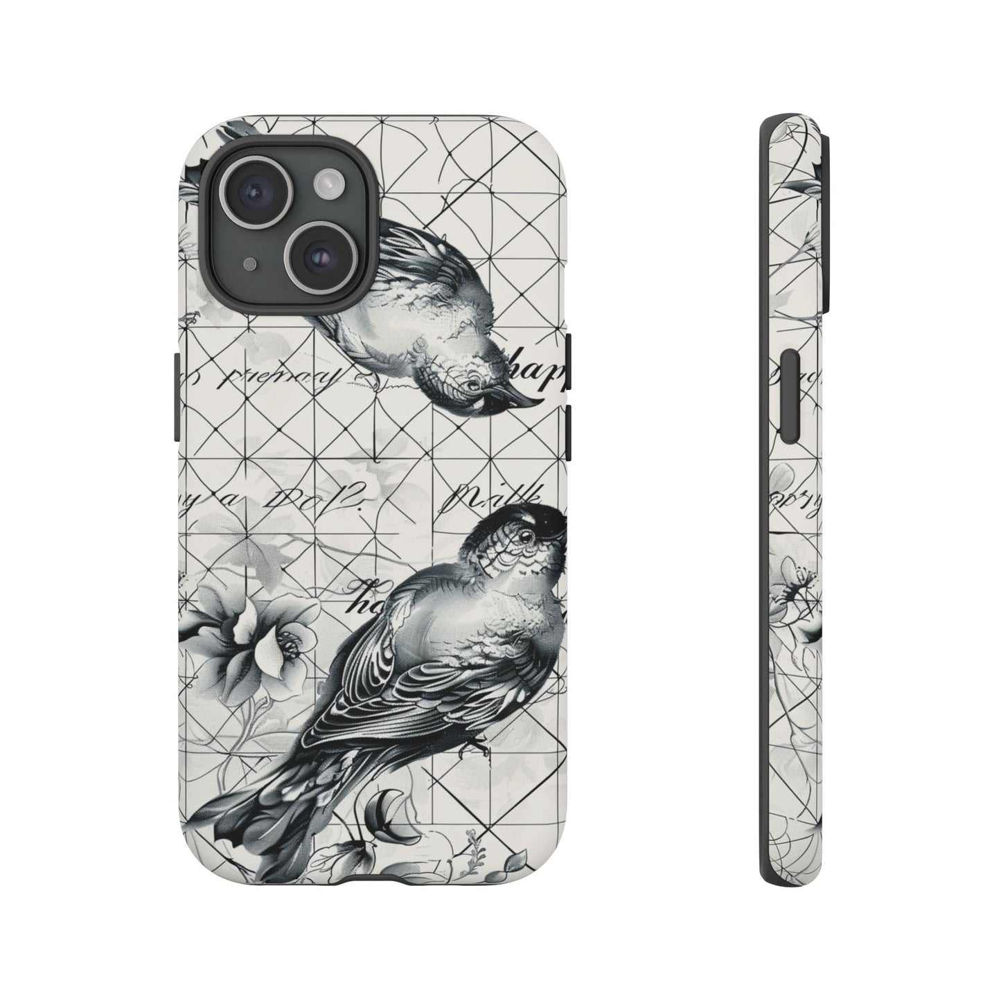 Monochrome Bird Elegance Durable Phone Case
