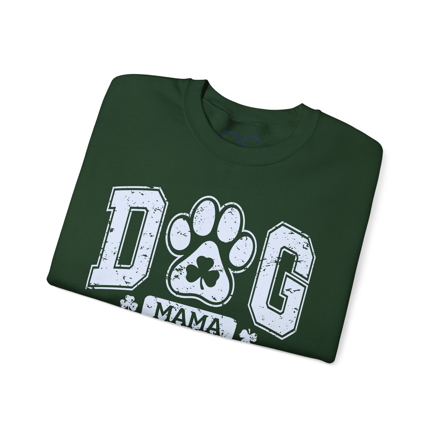 Lucky Dog Mama St. Paddy's Day Sweatshirt - Green Paw Print Sweater