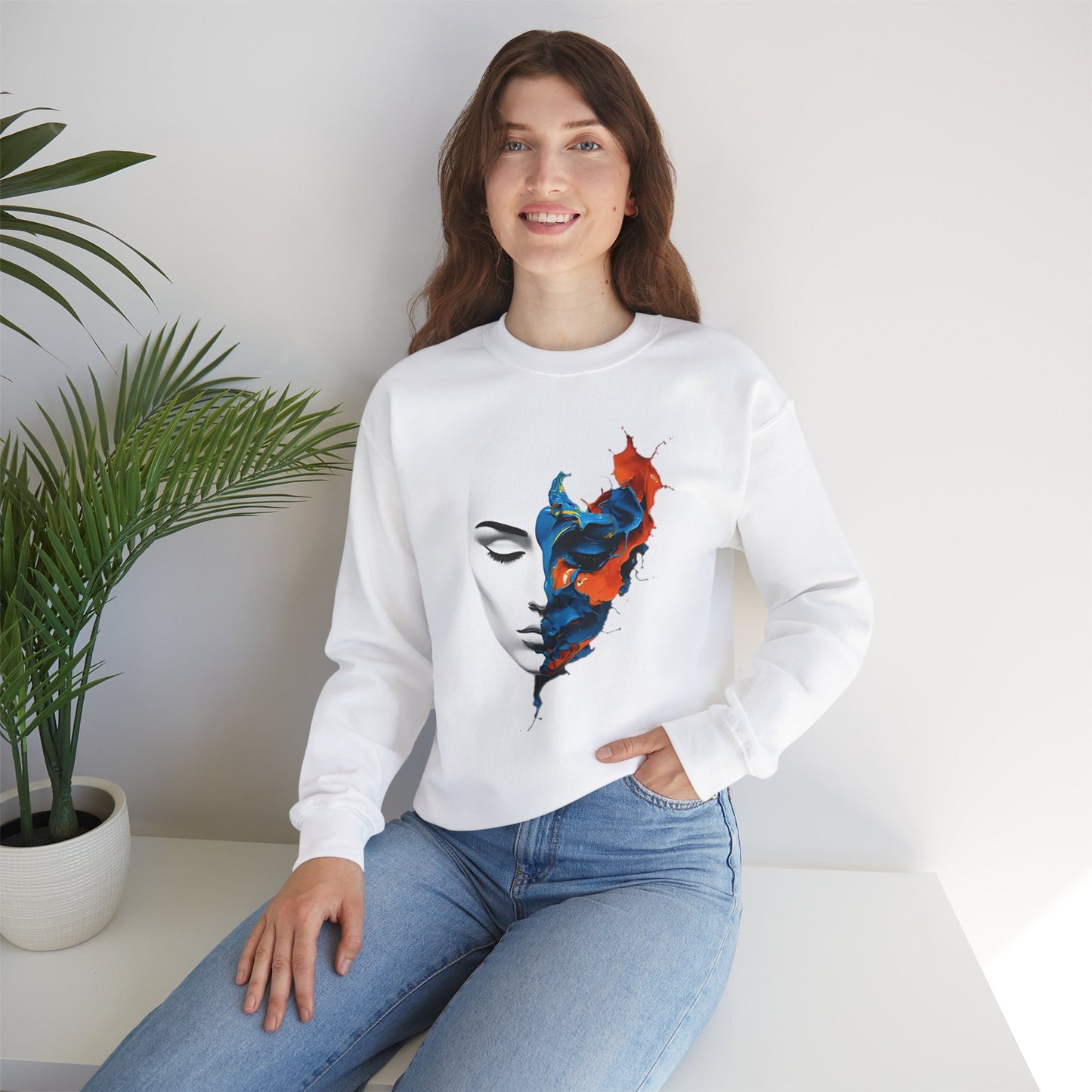 Abstract Art Face Crewneck Sweatshirt