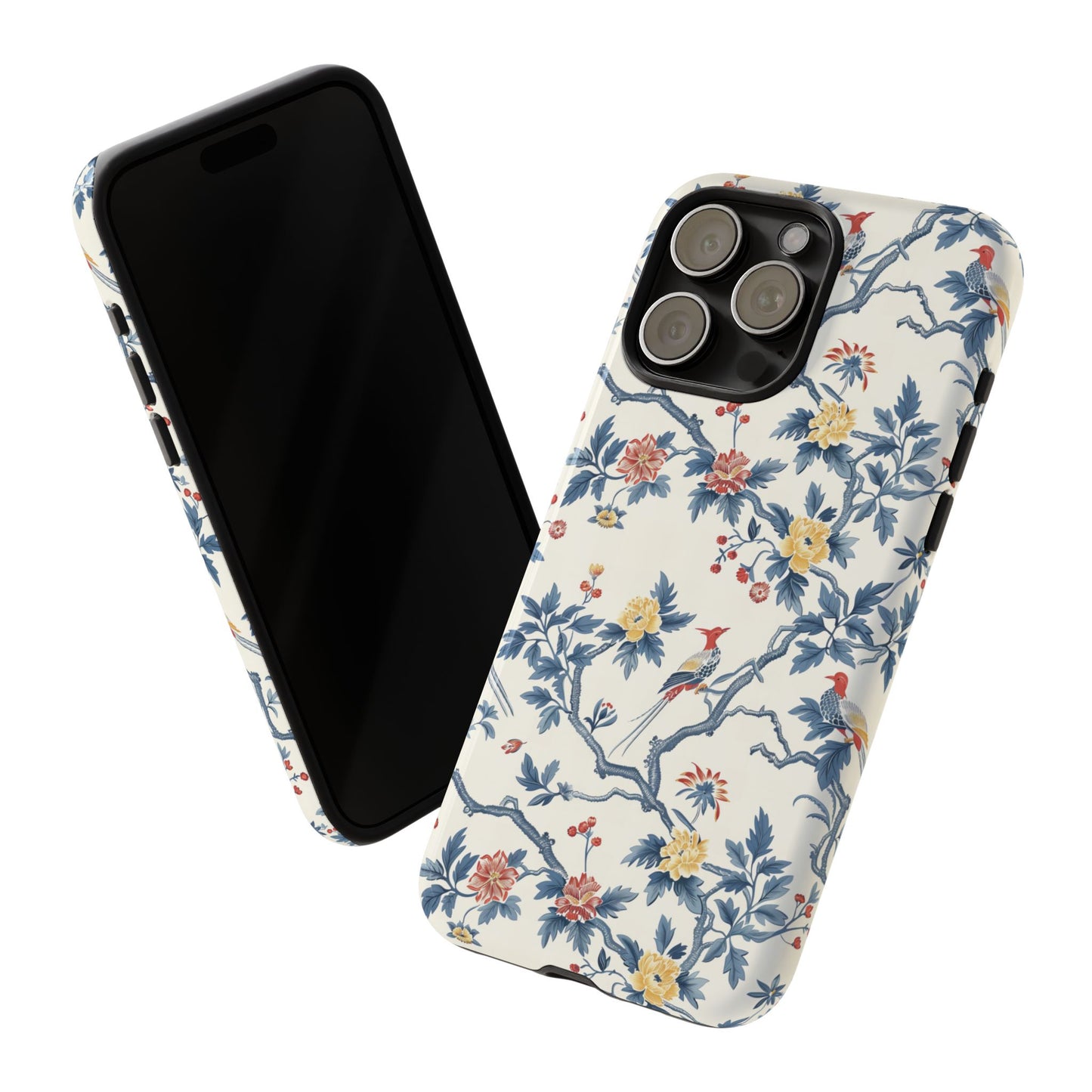 Elegant Chinoiserie-Patterned Protective Phone Case