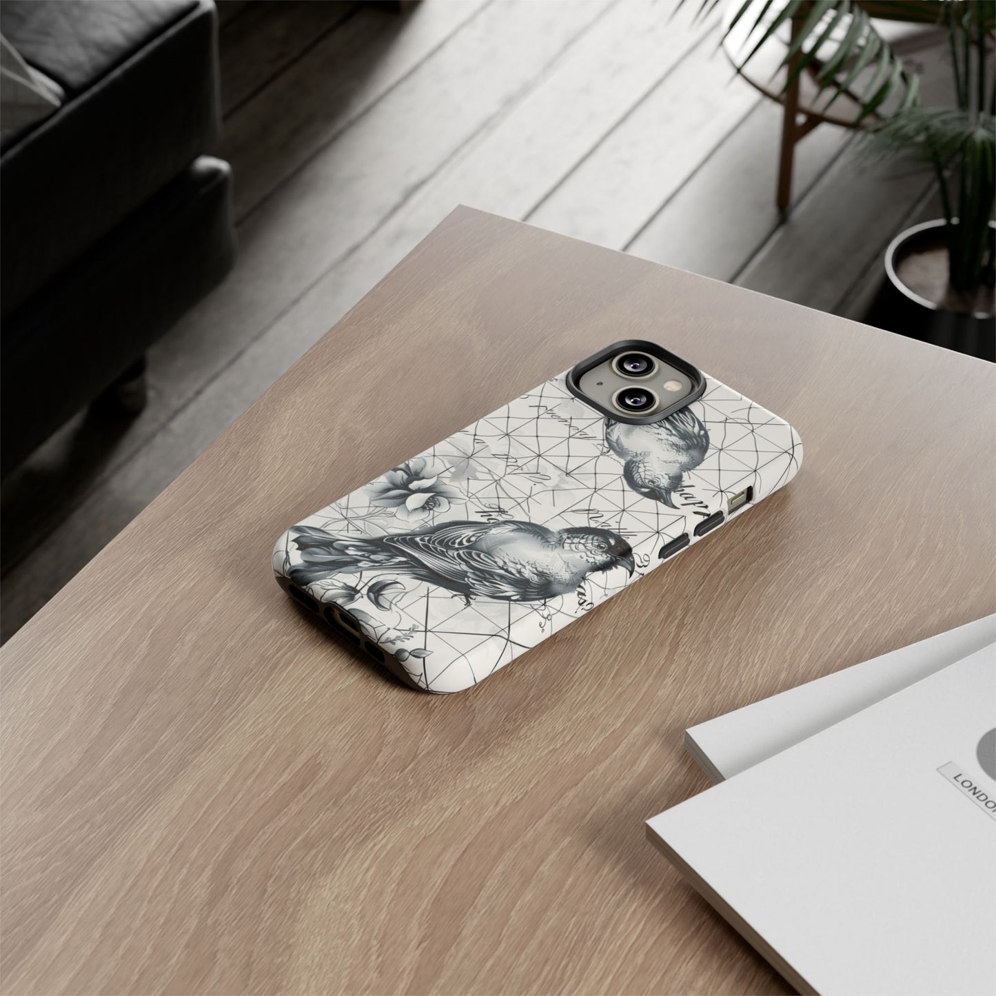 Monochrome Bird Elegance Durable Phone Case