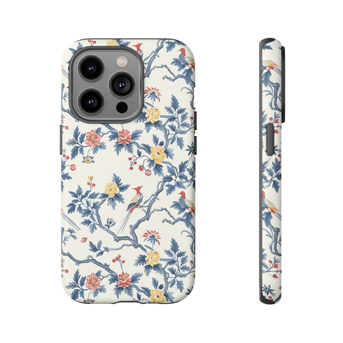 Elegant Chinoiserie-Patterned Protective Phone Case