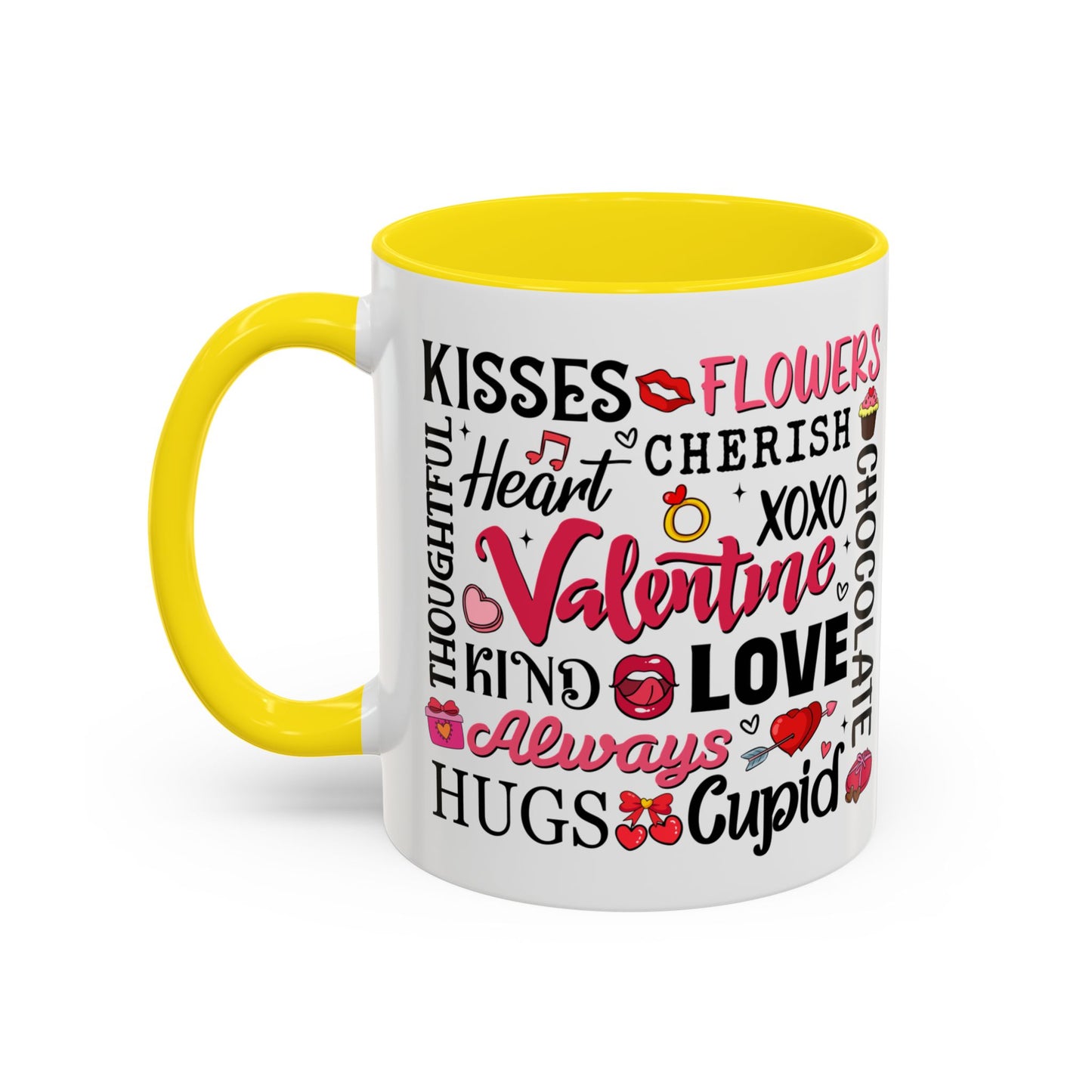 Valentine's Day Word Art Color Mug with Personalized Name