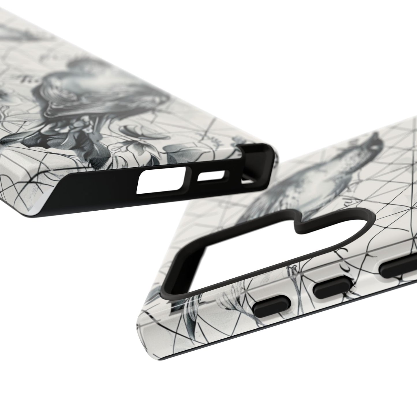 Monochrome Bird Elegance Durable Phone Case