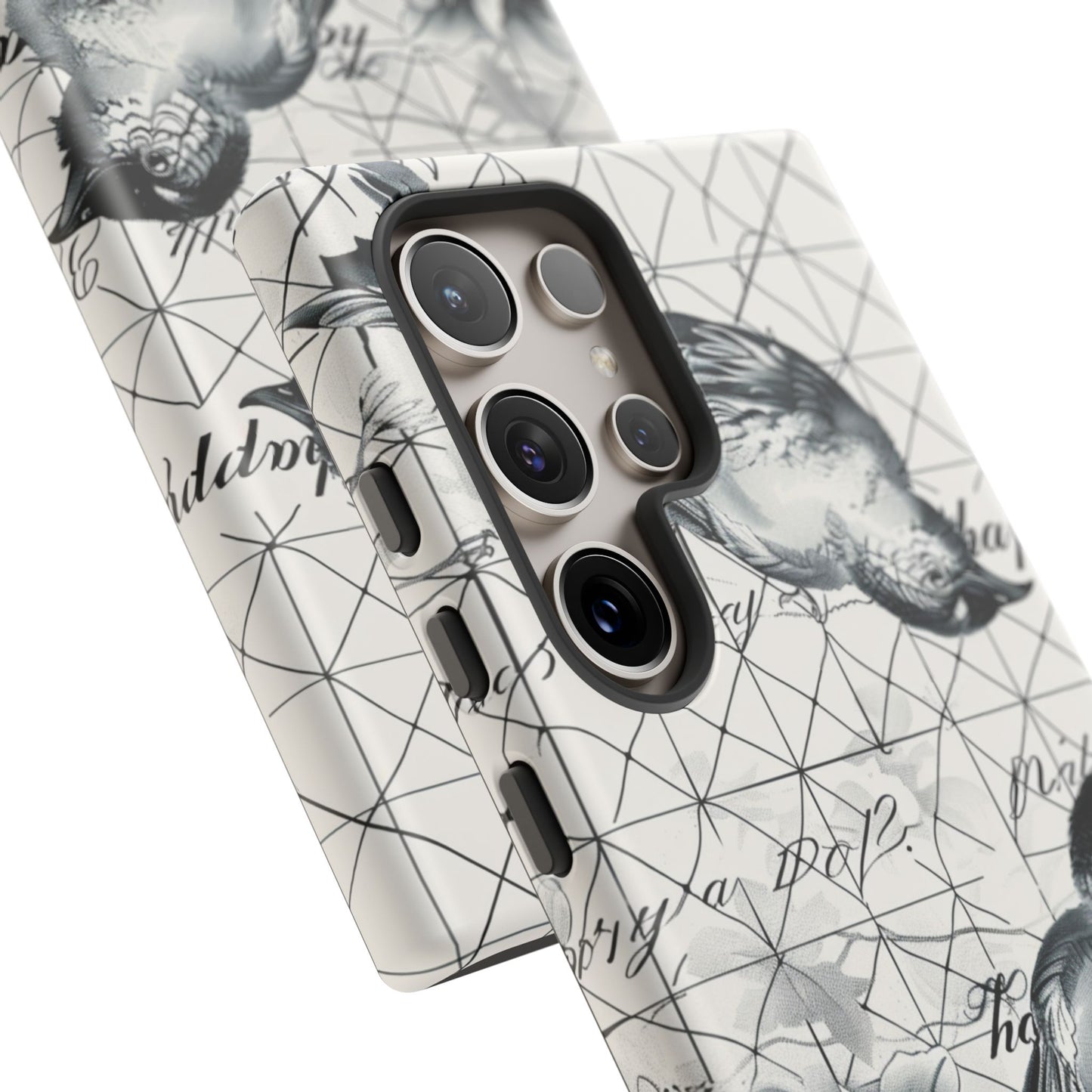 Monochrome Bird Elegance Durable Phone Case