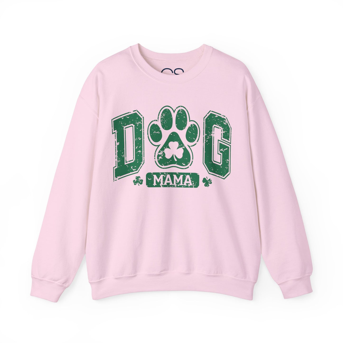 Lucky Dog Mama St. Paddy's Day Sweatshirt - Green Paw Print Sweater