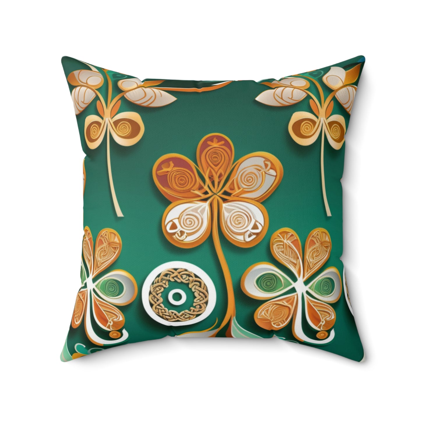 Golden Shamrock St. Patrick’s Day Pillow – Festive Irish Charm