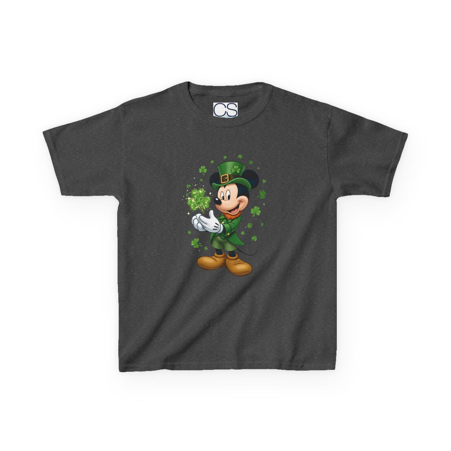 Kids St. Patrick's Day Mickey Mouse Heavy Cotton T-Shirt