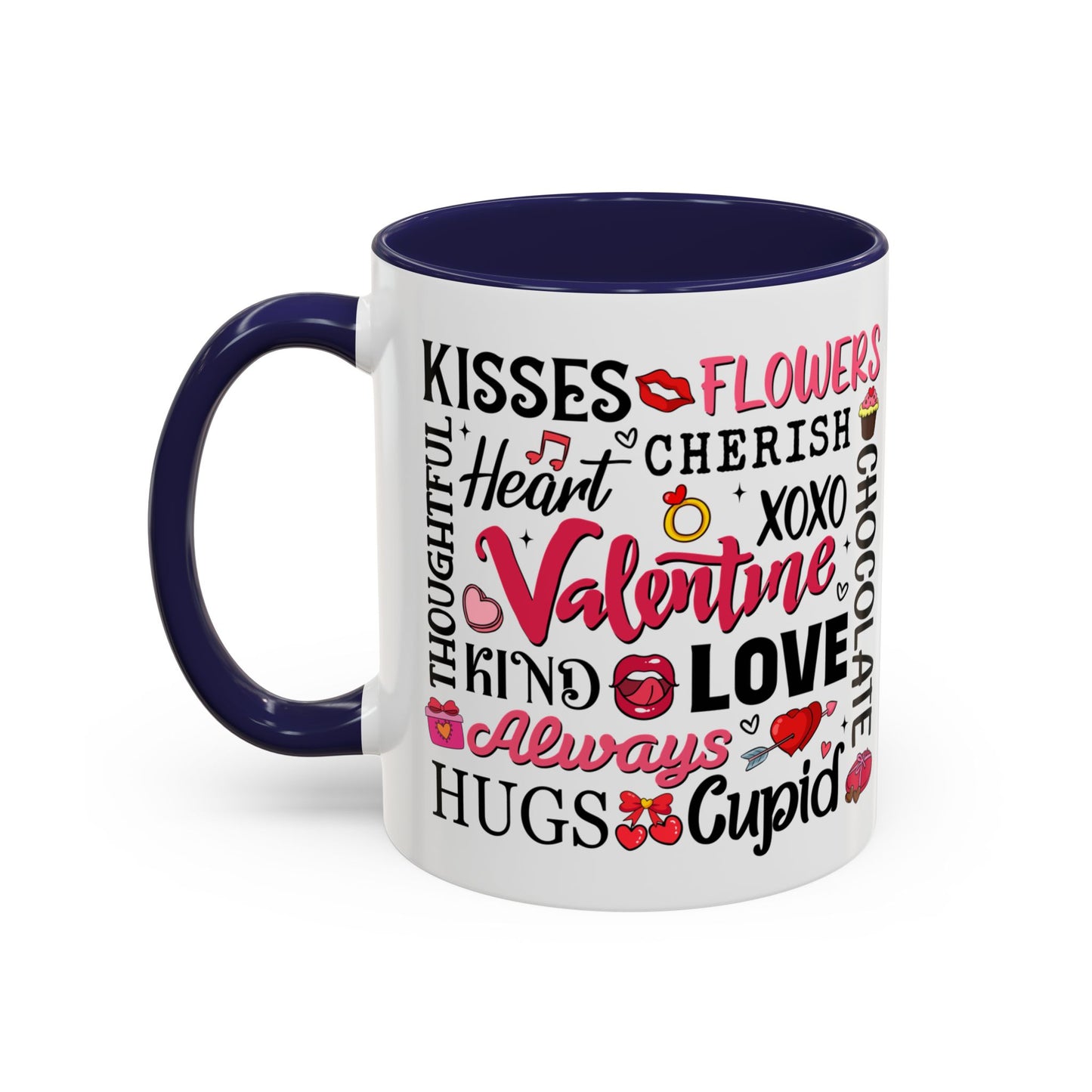 Valentine's Day Word Art Color Mug with Personalized Name