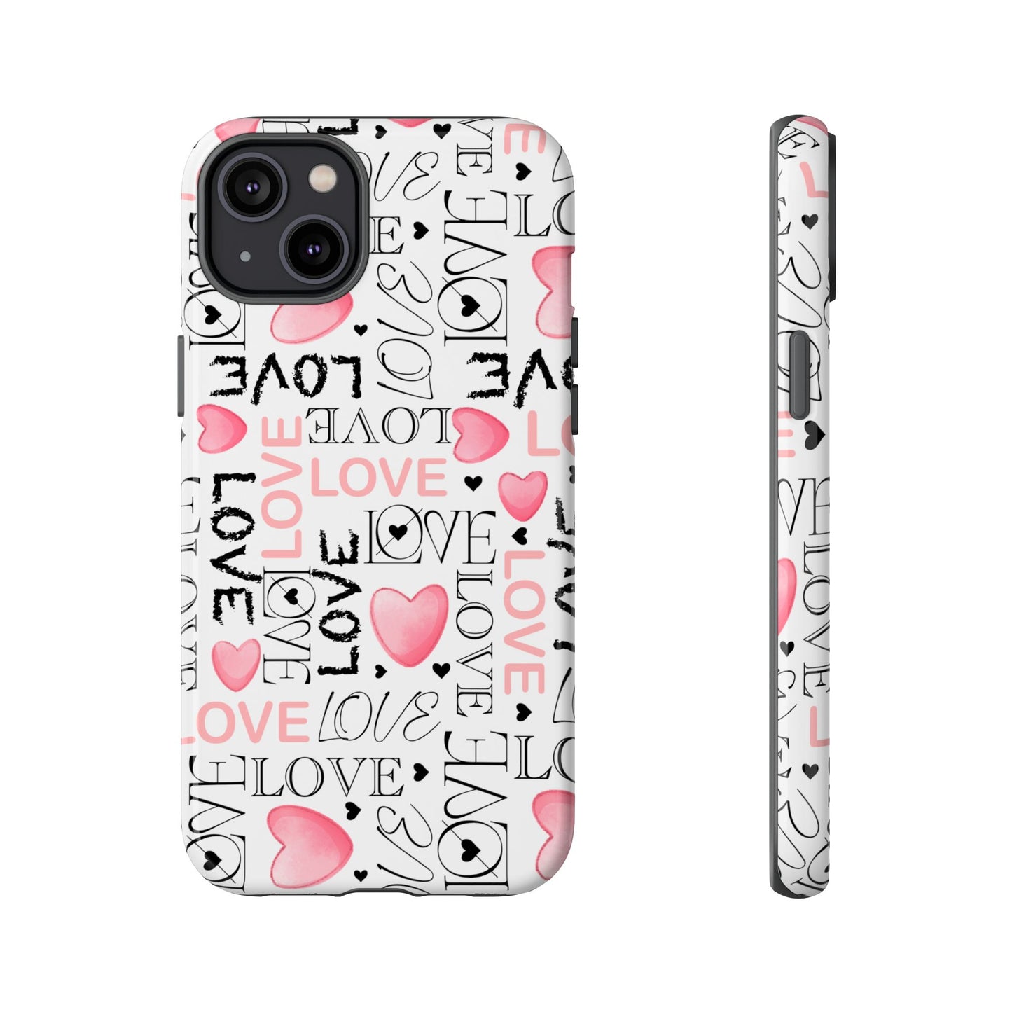 Love Typography-Themed Durable Phone Case